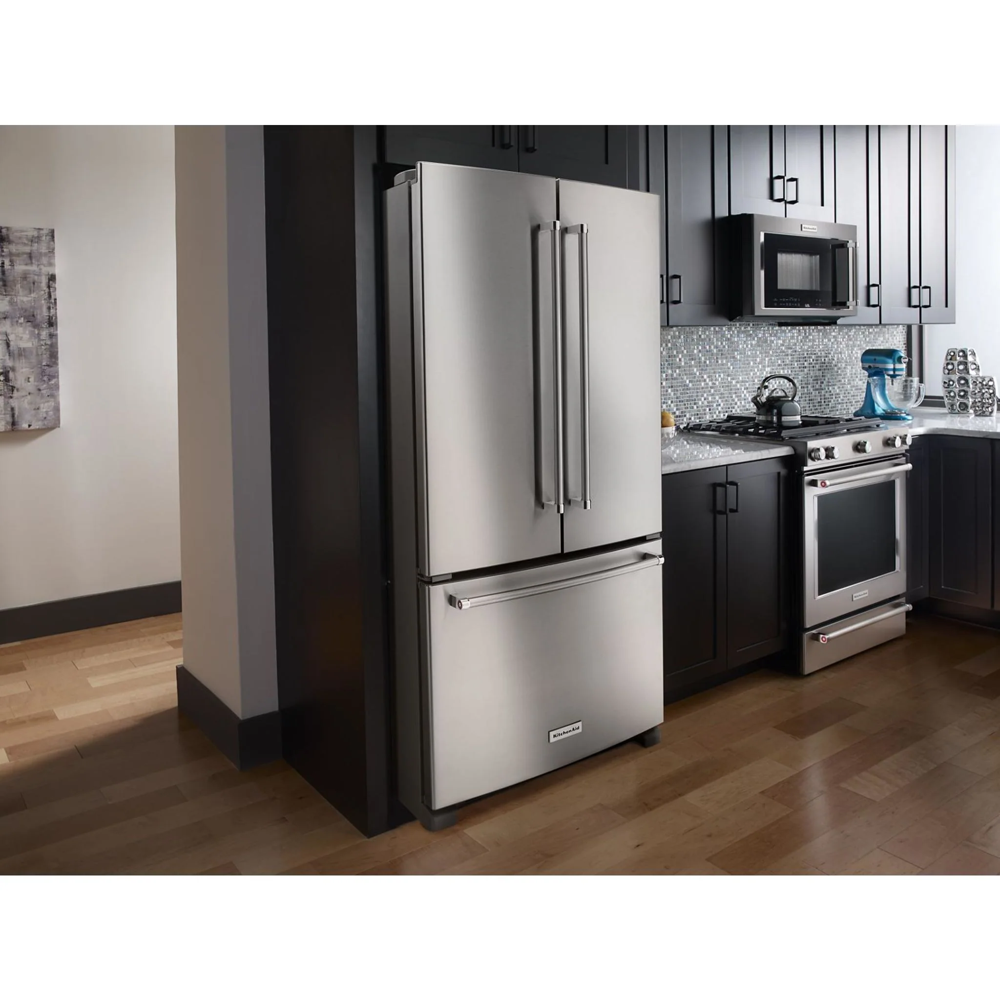 KitchenAid 25 cu.ft. 36-Width Standard Depth French Door Refrigerator with Interior Dispense -Stainless Steel (KRFF305ESS) - Image 33