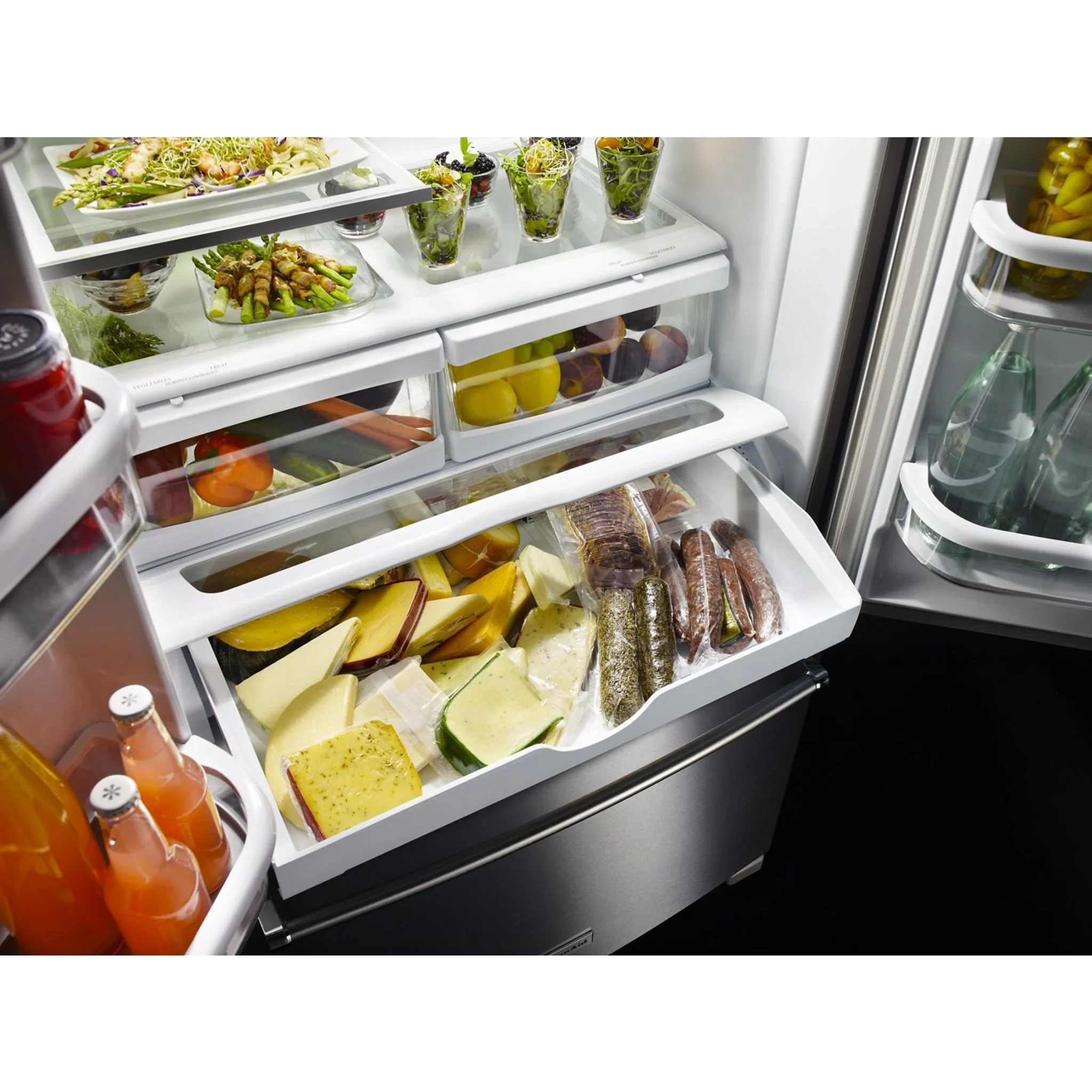 KitchenAid 25 cu.ft. 36-Width Standard Depth French Door Refrigerator with Interior Dispense -Stainless Steel (KRFF305ESS) - Image 37
