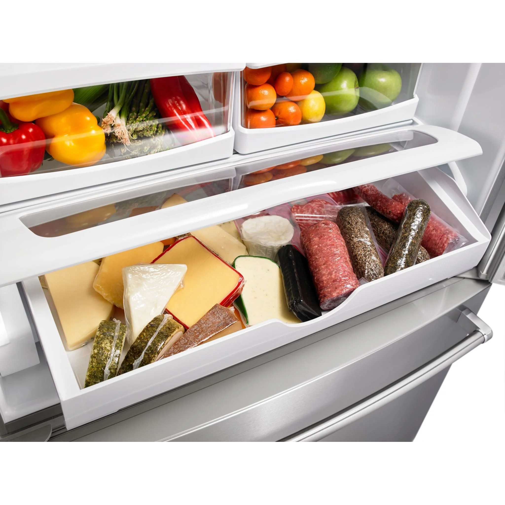 KitchenAid 25 cu.ft. 36-Width Standard Depth French Door Refrigerator with Interior Dispense -Stainless Steel (KRFF305ESS) - Image 4