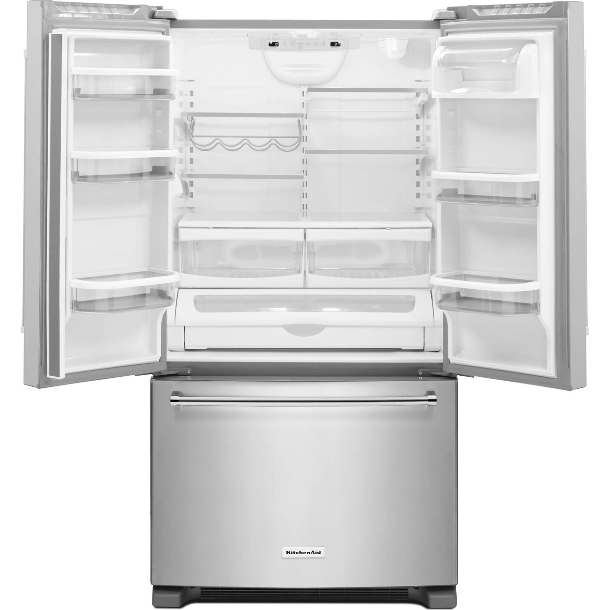 KitchenAid 25 cu.ft. 36-Width Standard Depth French Door Refrigerator with Interior Dispense -Stainless Steel (KRFF305ESS) - Image 42