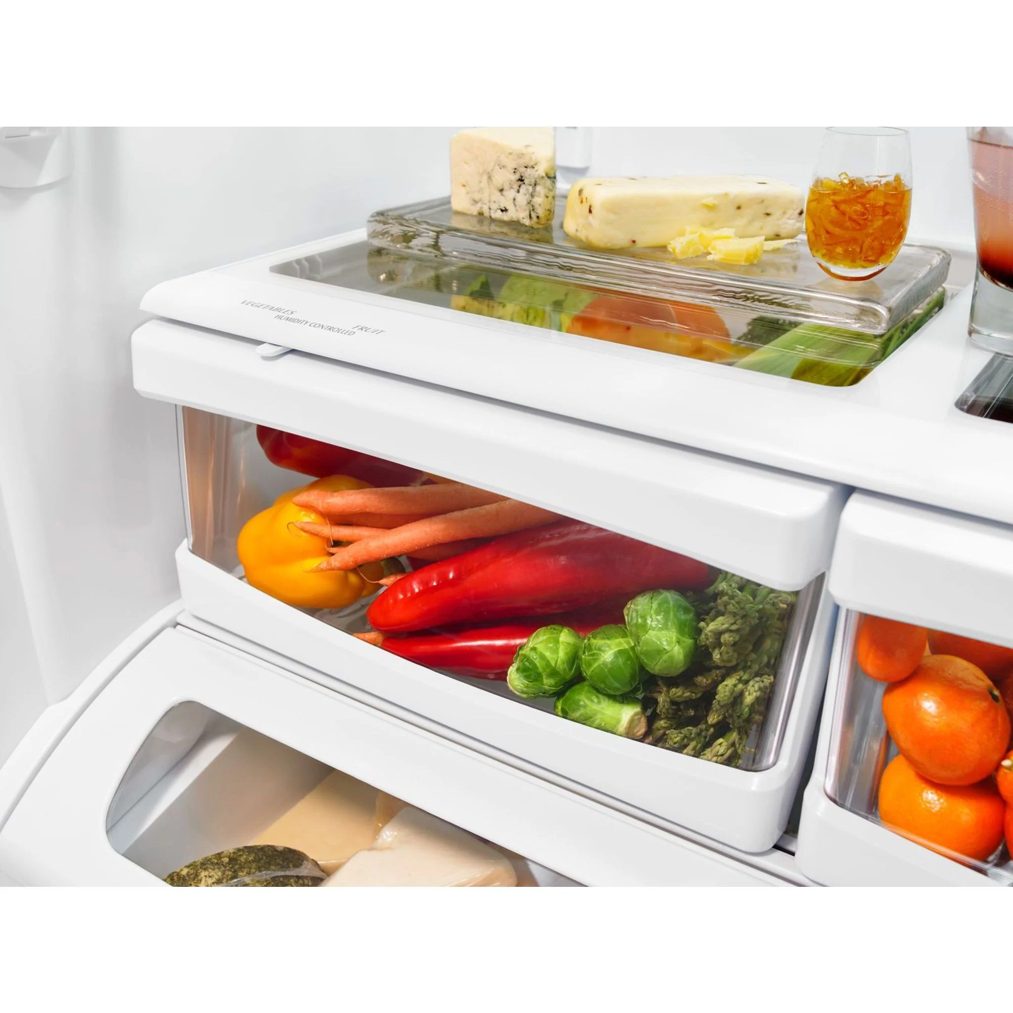KitchenAid 25 cu.ft. 36-Width Standard Depth French Door Refrigerator with Interior Dispense -Stainless Steel (KRFF305ESS) - Image 9