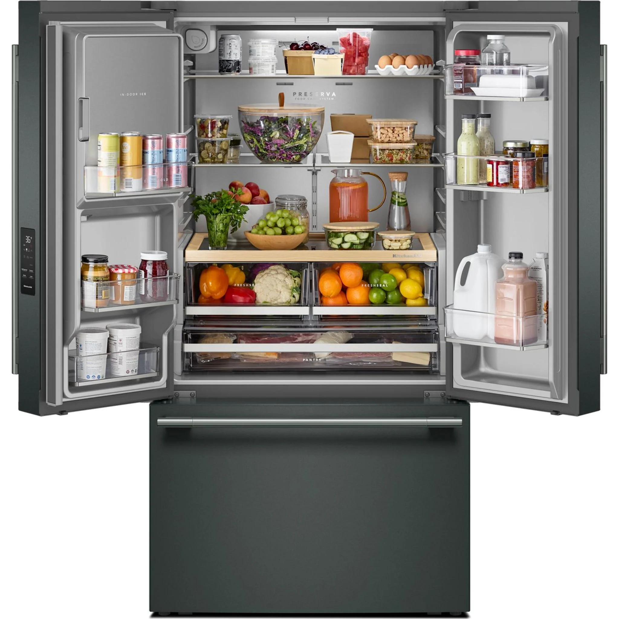 KitchenAid 30 cu. ft. French Door Refrigerator with Exterior Water and Ice - Juniper (KRFF436SJP) - Image 8
