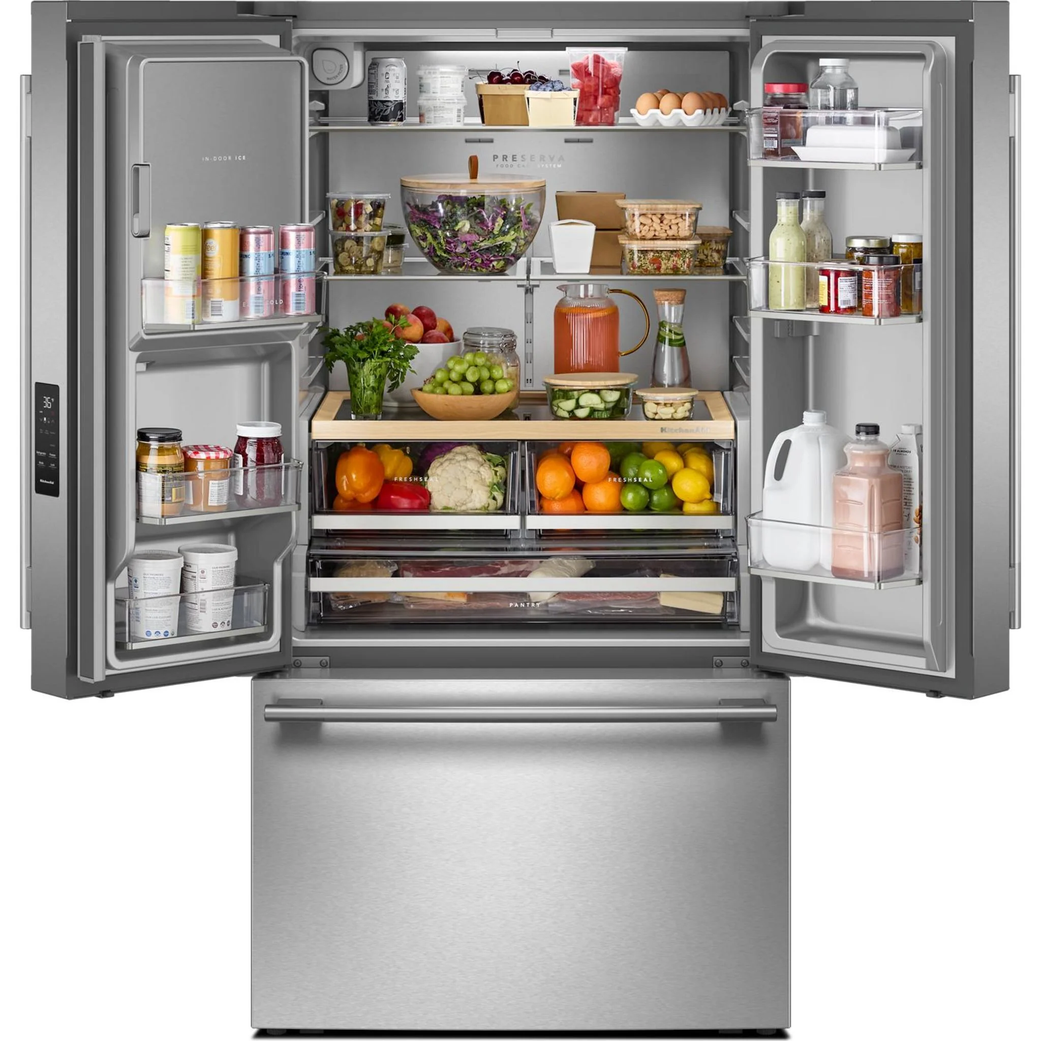 KitchenAid 30 cu. ft. French Door Refrigerator with Exterior Water and Ice -PrintShield Stainless (KRFF436SPS) - Image 5