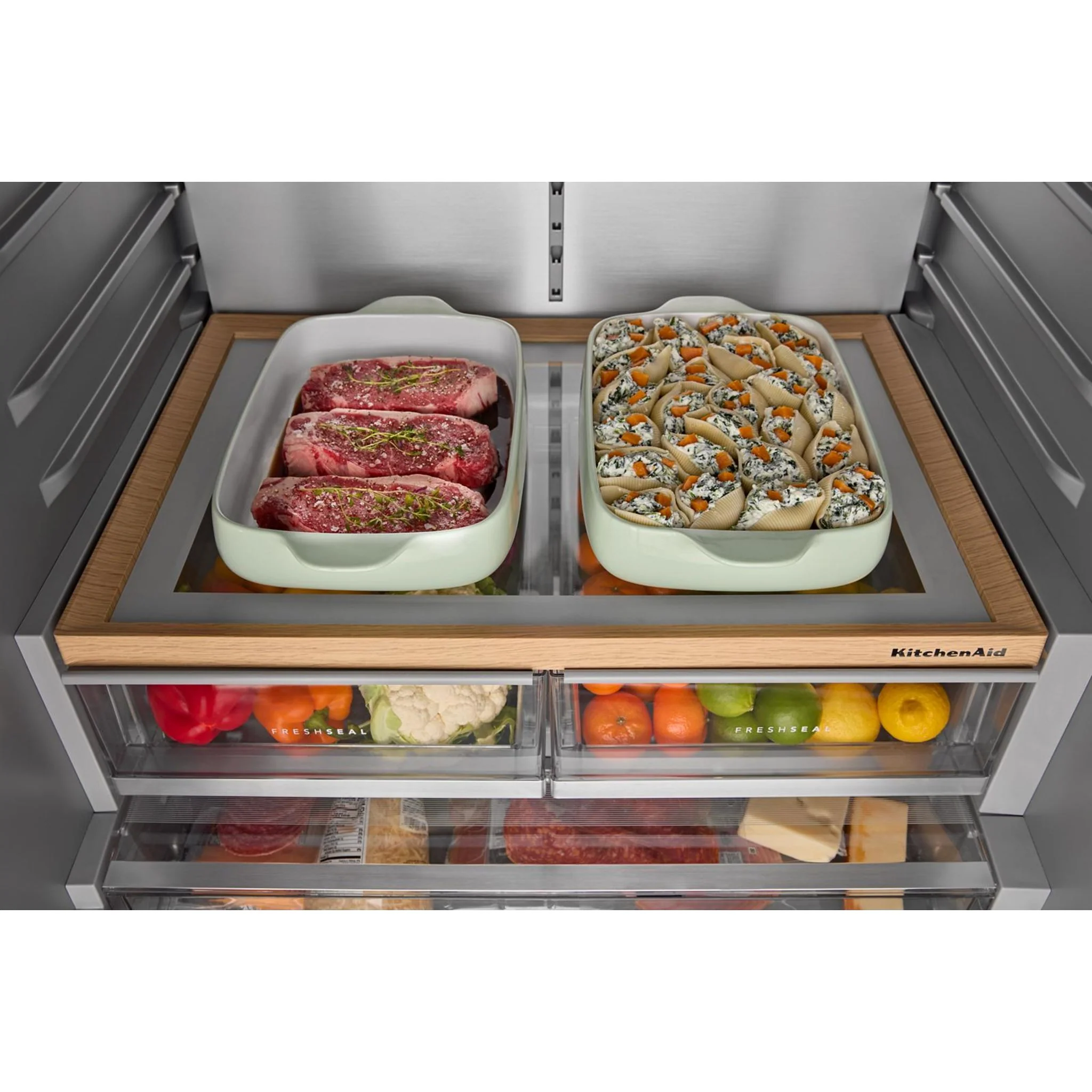 KitchenAid 30 cu. ft. French Door Refrigerator with Exterior Water and Ice -PrintShield Stainless (KRFF436SPS) - Image 7