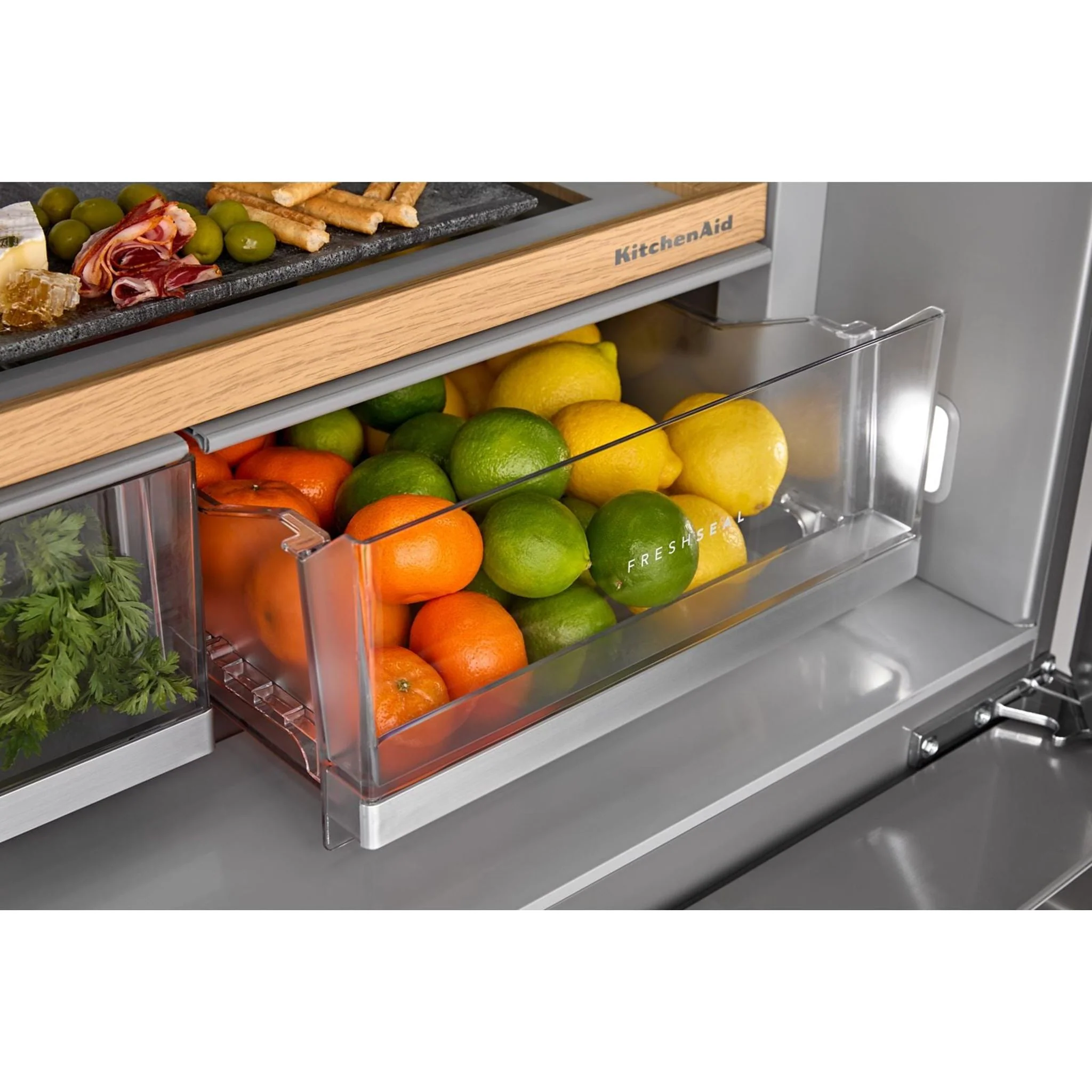 KitchenAid 30 Cu. Ft. French Door Refrigerator with Interior Water & Ice and FreshChill Refrigerated Drawer - PrintShield Stainless (KRMF336SPS) - Image 19