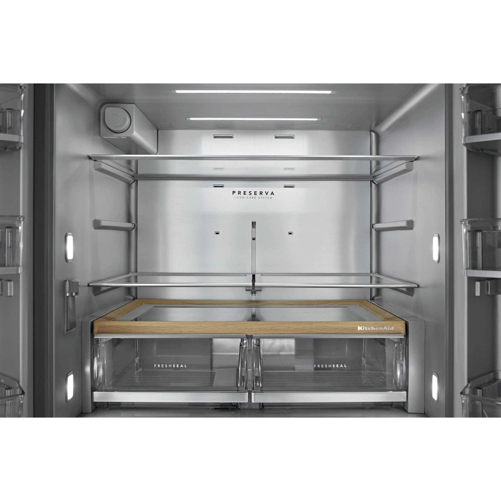 KitchenAid 30 Cu. Ft. French Door Refrigerator with Interior Water & Ice and FreshChill Refrigerated Drawer - PrintShield Stainless (KRMF336SPS) - Image 6