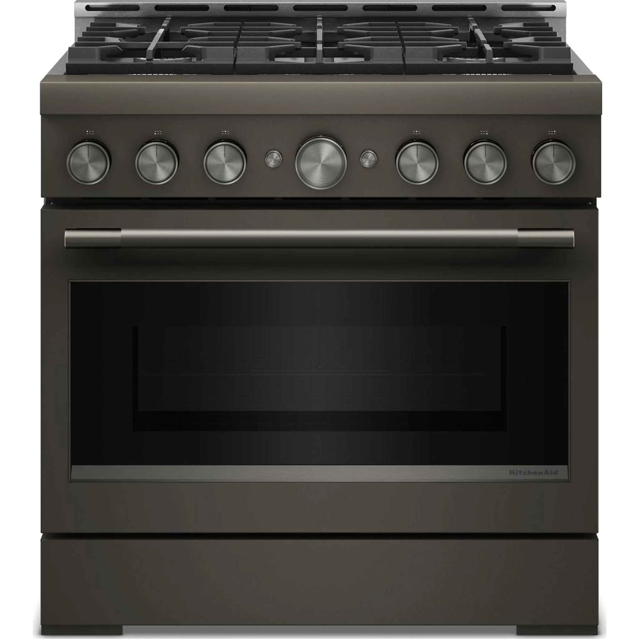 KitchenAid 36-Inch 6 Burner Commercial-Style Gas Range with No Preheat Air Fry Mode -Black Ore (KFGS936SBE)