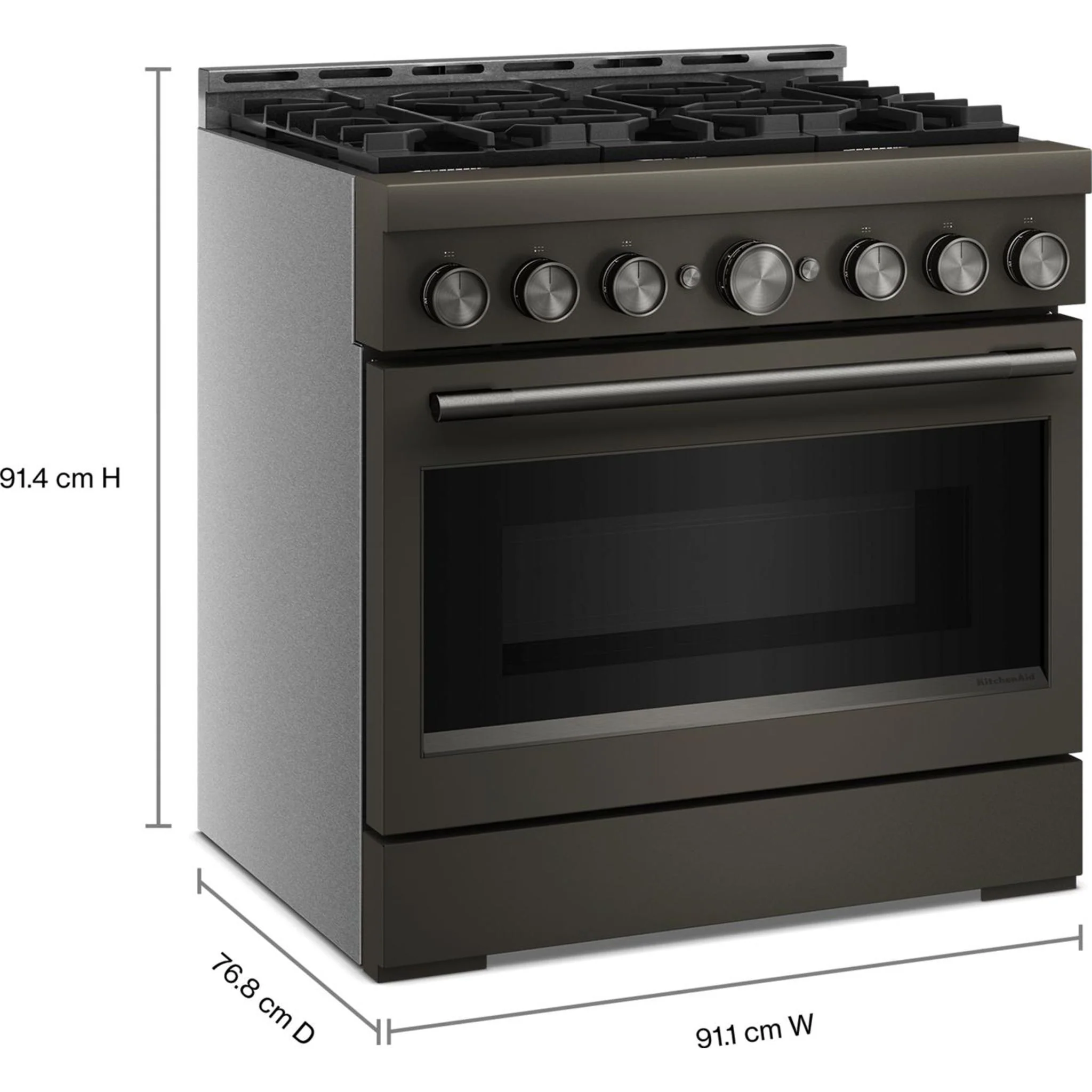 KitchenAid 36-Inch 6 Burner Commercial-Style Gas Range with No Preheat Air Fry Mode -Black Ore (KFGS936SBE) - Image 5
