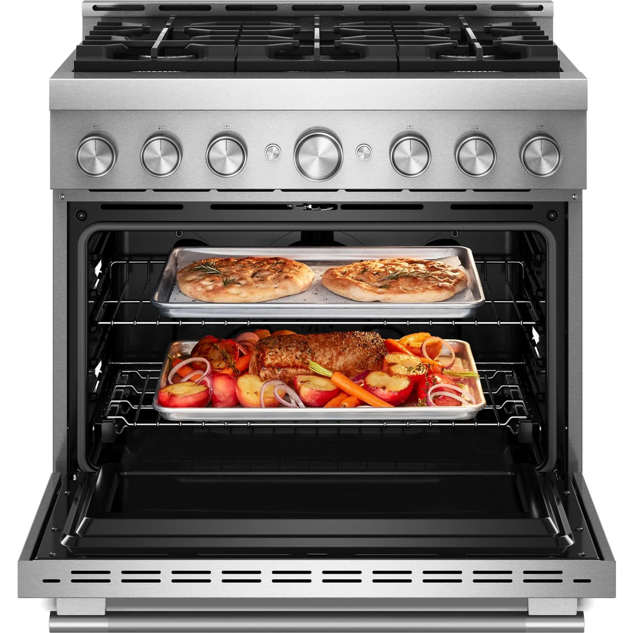 KitchenAid 36-Inch 6 Burner Commercial-Style Gas Range with No Preheat Air Fry Mode -Stainless Steel (KFGS936SSS) - Image 5