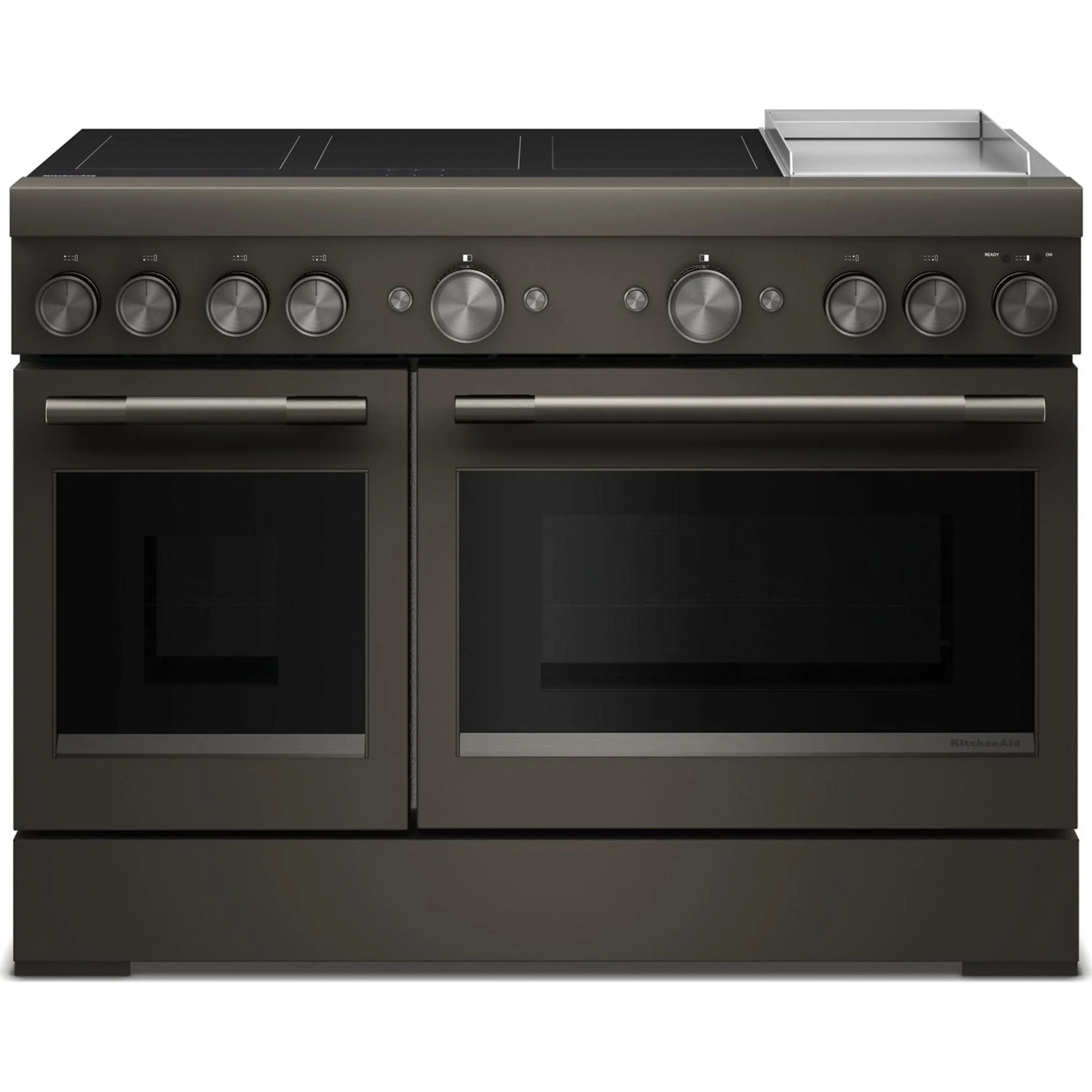 KitchenAid 48-Inch 6-Element Induction Freestanding Commercial-Style Range with Griddle -Black Ore (KFID948SBE)
