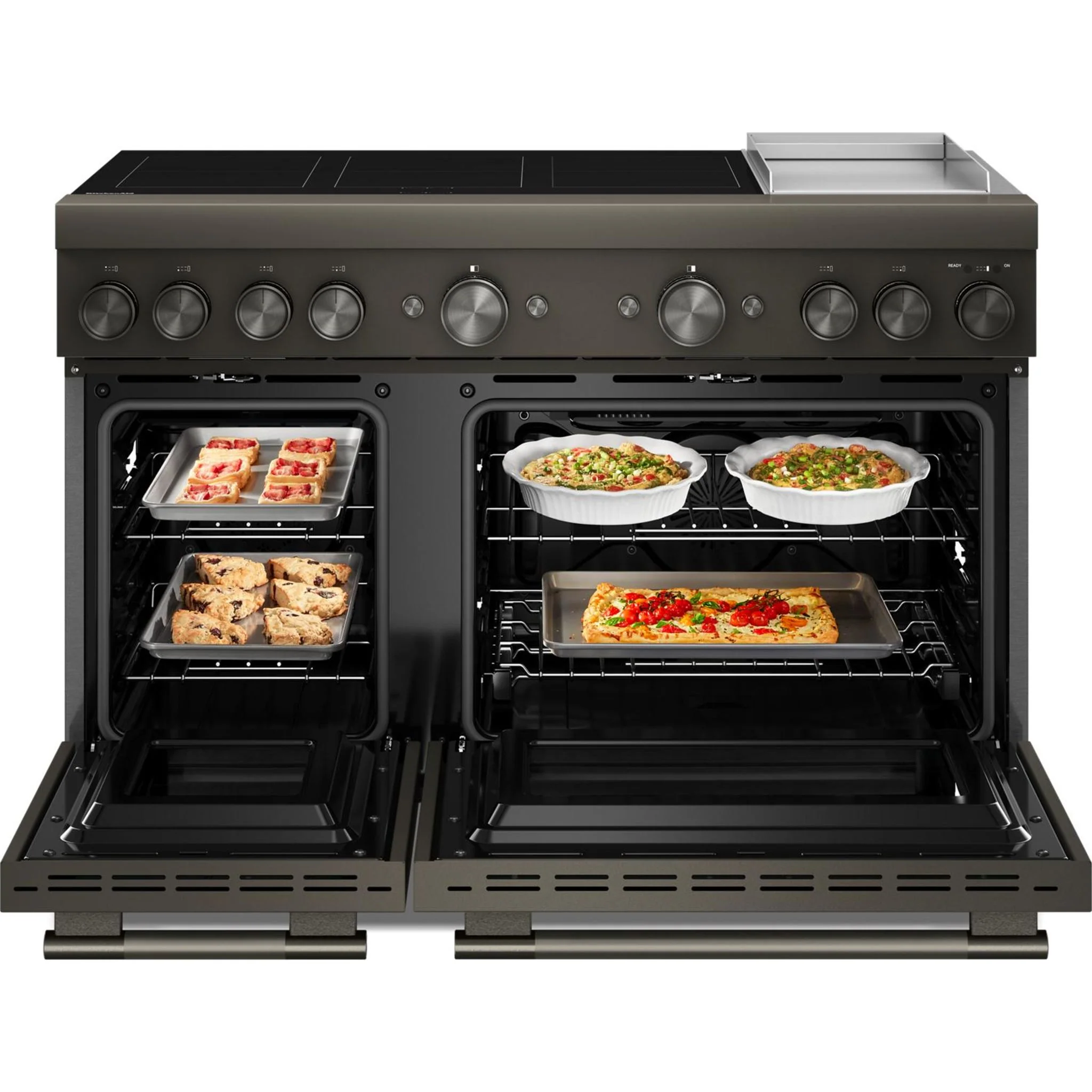 KitchenAid 48-Inch 6-Element Induction Freestanding Commercial-Style Range with Griddle -Black Ore (KFID948SBE) - Image 3