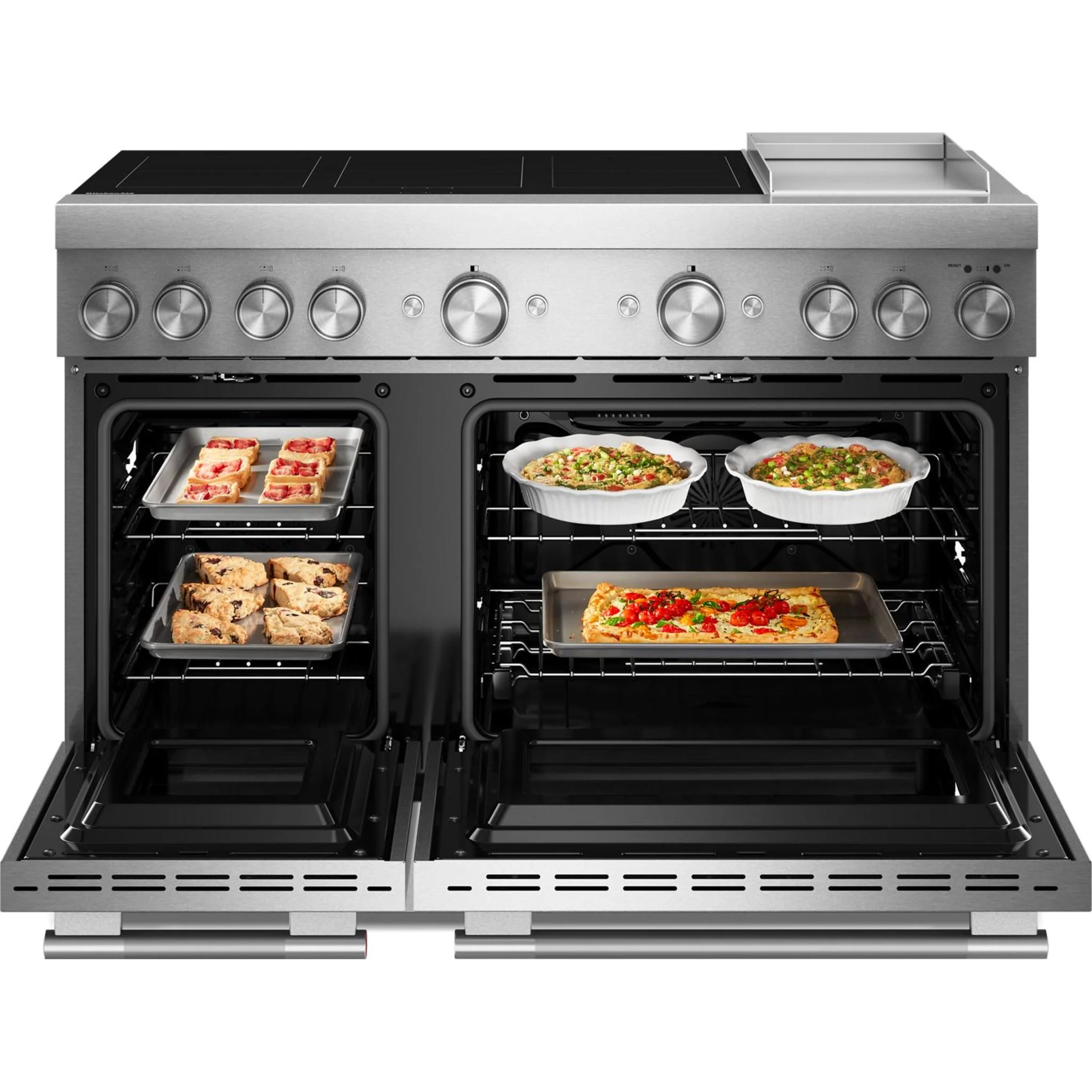 KitchenAid 48-Inch 6-Element Induction Freestanding Commercial-Style Range with Griddle -Stainless Steel (KFID948SSS) - Image 3