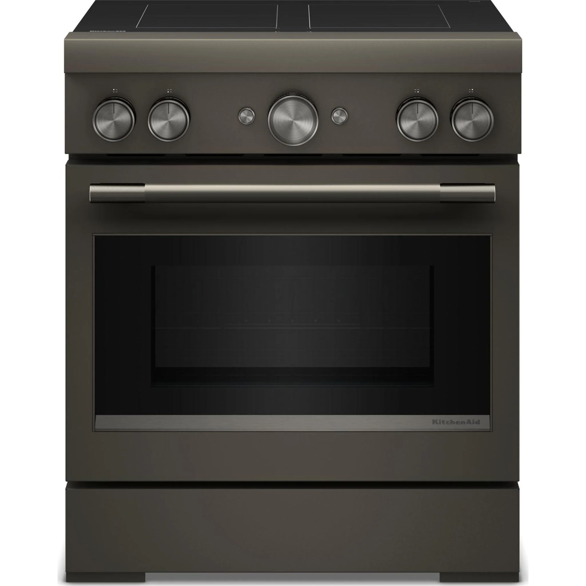 KitchenAid 30-Inch 4-Element Induction Freestanding Commercial-Style Range with Air Fry -Black Ore (KFIS930SBE)