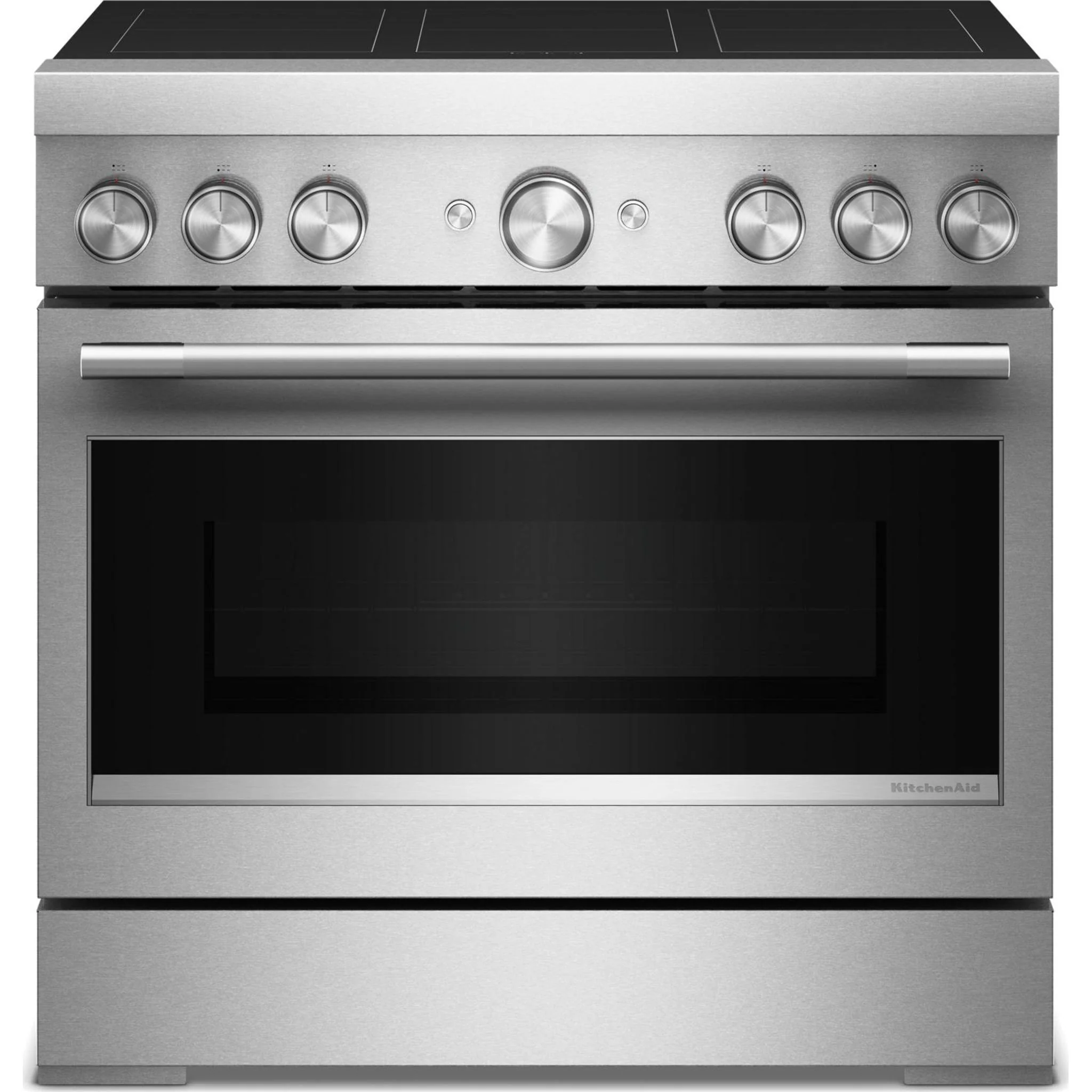 KitchenAid 36-Inch 6-Element Induction Freestanding Commercial-Style Range with Air Fry -Stainless Steel (KFIS936SSS)