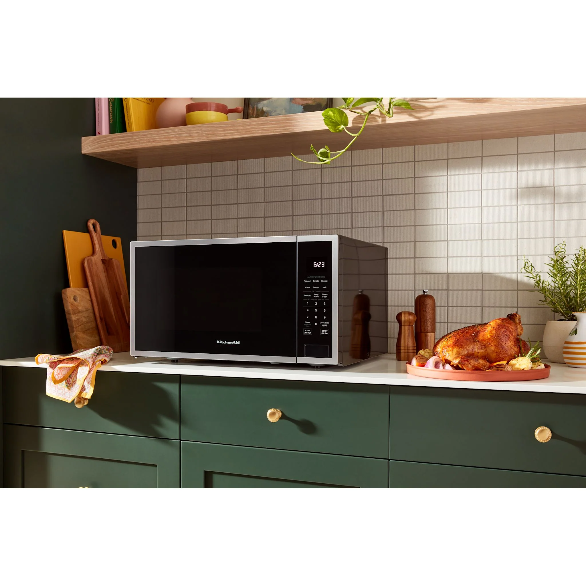 KitchenAid 1.6 Cu. Ft. Countertop Microwave with Auto Functions -PrintShield Stainless (YKMCS122SPS) - Image 7