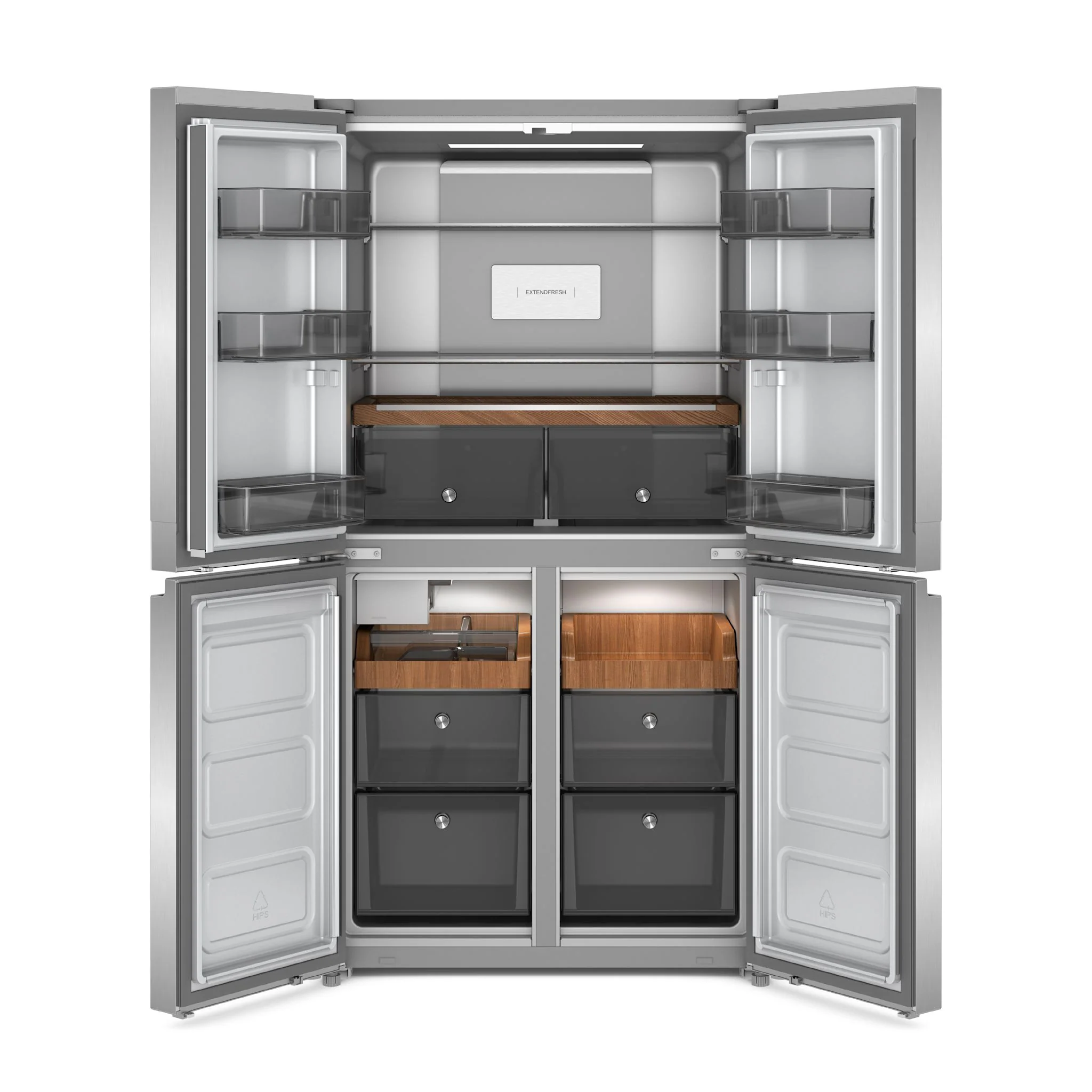 KitchenAid 19.4 cu. ft. 36-inch wide Counter-Depth 4-Door Refrigerator with PrintShieldFinish -PrintShield™ Stainless Finish (KRQC506MPS) - Image 5
