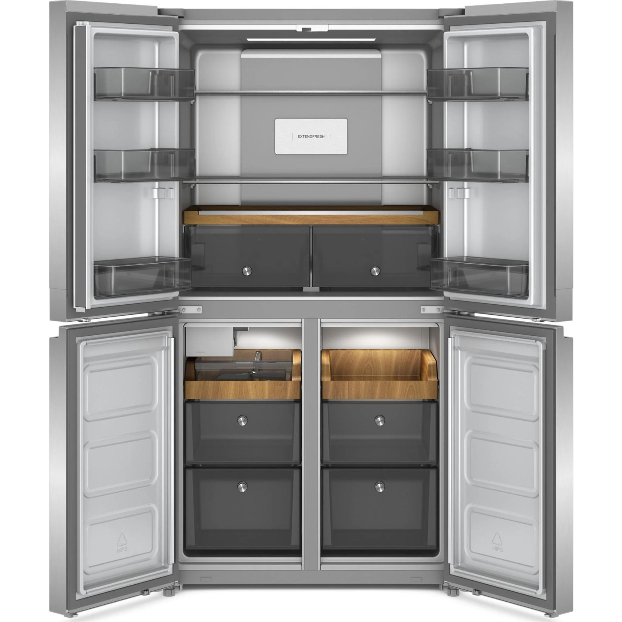 KitchenAid 19.4 cu. ft. 36-inch wide Counter-Depth 4-Door Refrigerator with PrintShieldFinish -PrintShield™ Stainless Finish (KRQC506MPS) - Image 6