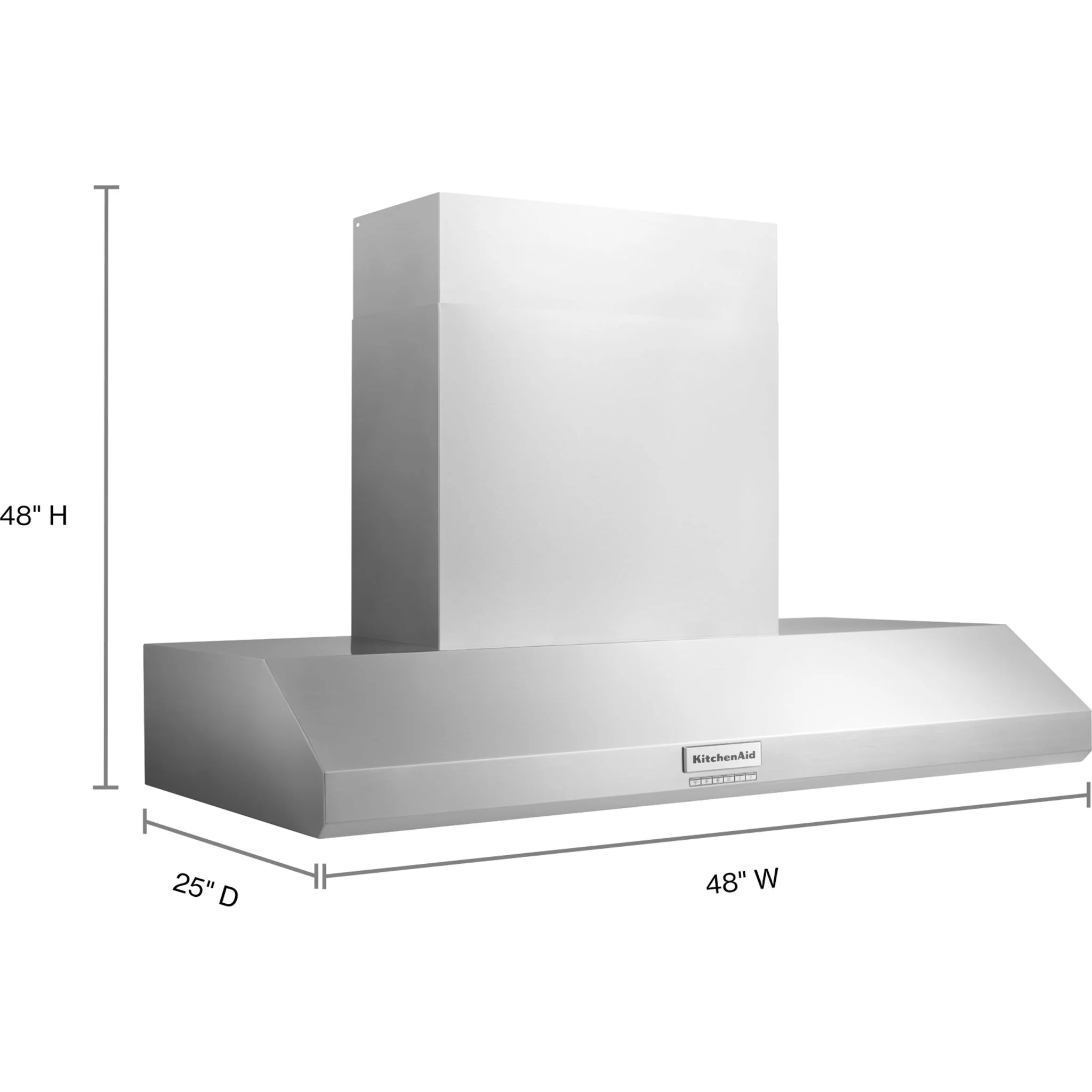 KitchenAid 48'' 585 or 1170 CFM Motor Class Commercial-Style Wall-Mount Canopy Range Hood -Stainless Steel (KVWC958KSS) - Image 5