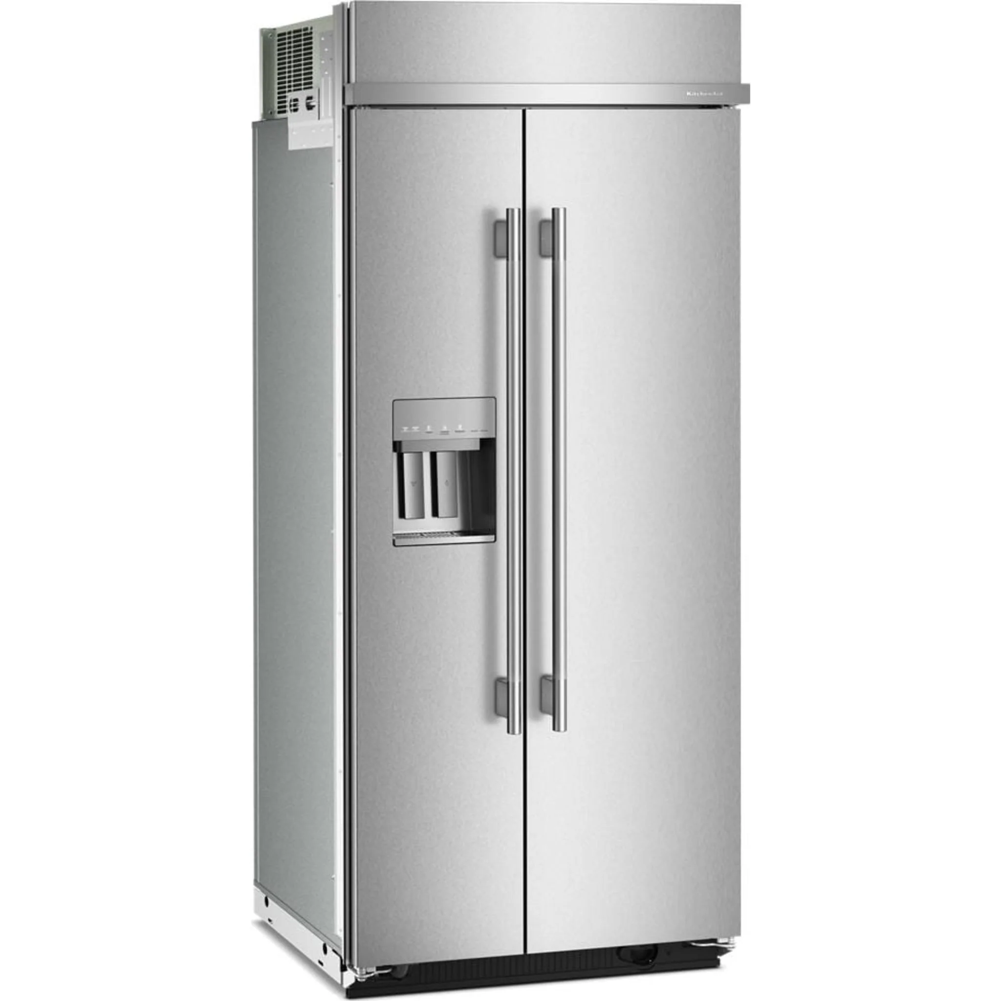 KitchenAid 20.8 Cu. Ft. 36" Built-In Side-by-Side Refrigerator with Exterior Water & Ice Dispenser - PrintShield Stainless Steel (KBSD736SPS) - Image 14