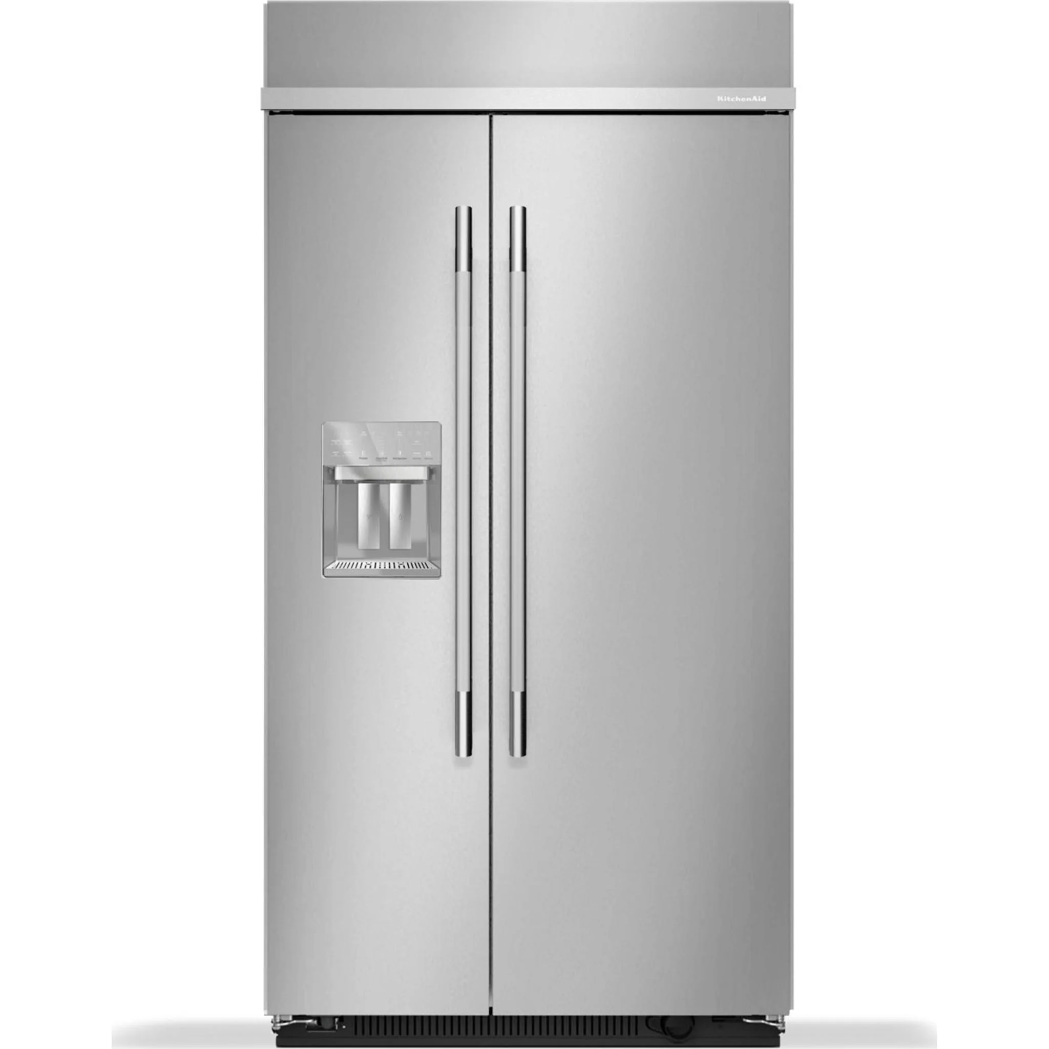 KitchenAid 25.1 Cu. Ft. 42" Built-In Side-by-Side Refrigerator with Exterior Water & Ice Dispenser - PrintShield Stainless Steel (KBSD742SPS)