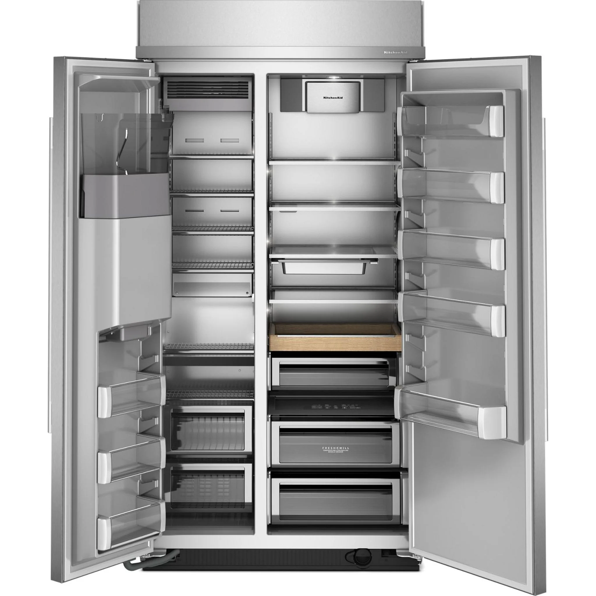 KitchenAid 25.1 Cu. Ft. 42" Built-In Side-by-Side Refrigerator with Exterior Water & Ice Dispenser - PrintShield Stainless Steel (KBSD742SPS) - Image 2