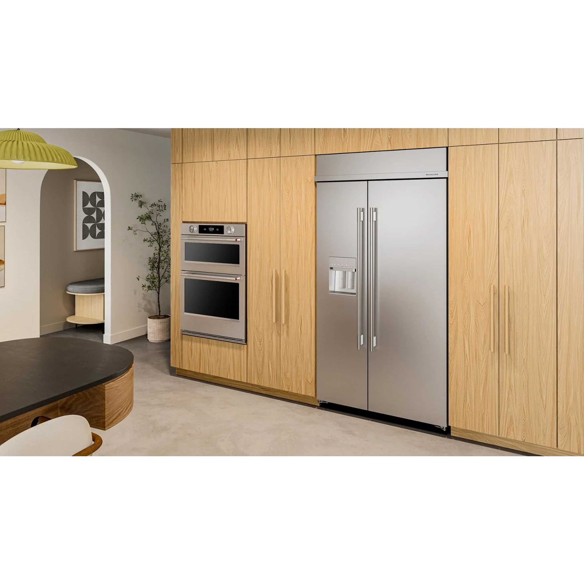 KitchenAid 25.1 Cu. Ft. 42" Built-In Side-by-Side Refrigerator with Exterior Water & Ice Dispenser - PrintShield Stainless Steel (KBSD742SPS) - Image 3