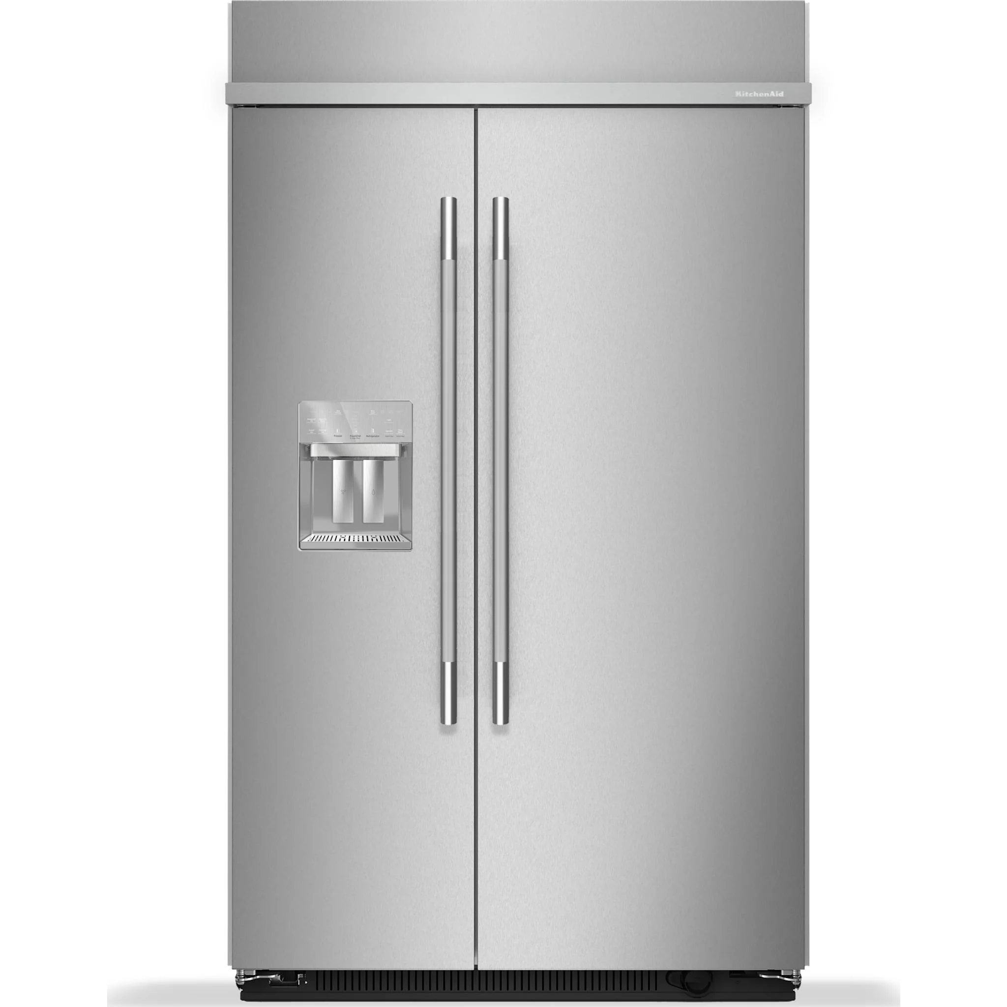 KitchenAid 29.4 Cu. Ft. 48" Built-In Side-by-Side Refrigerator with Exterior Water & Ice Dispenser - PrintShield Stainless Steel (KBSD748SPS)
