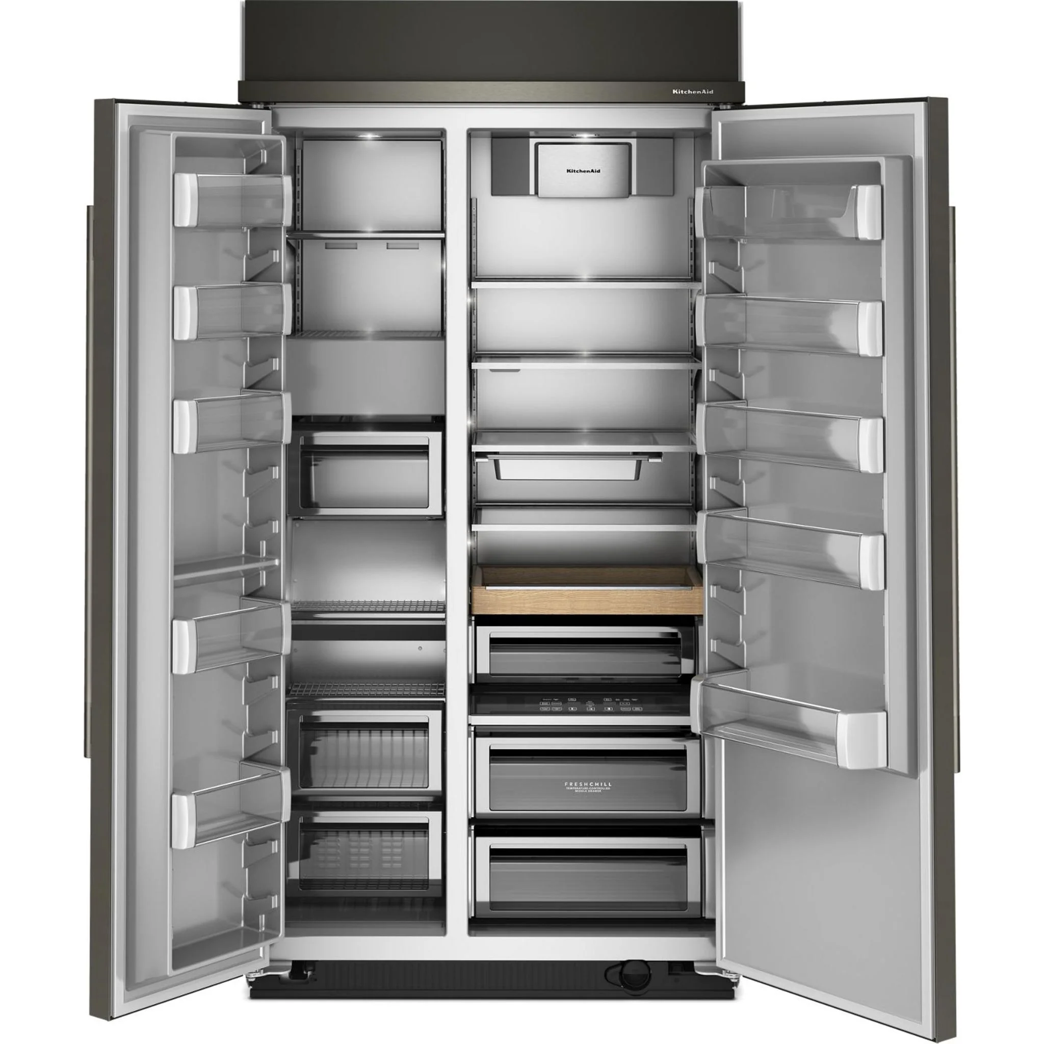 KitchenAid 25.5 Cu. Ft. 42" Built-In Side-by-Side Refrigerator with Platinum Interior - Black Ore (KBSN742SBE) - Image 7