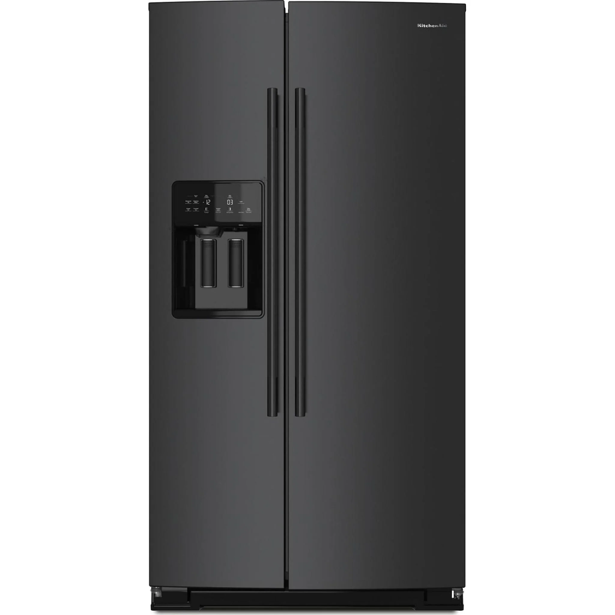 KitchenAid 20.8 Cu. Ft. Counter-Depth Side-by-Side Refrigerator with Exterior Ice and Water Dispenser in Black Ore -Black Ore (KRSC536RBE)