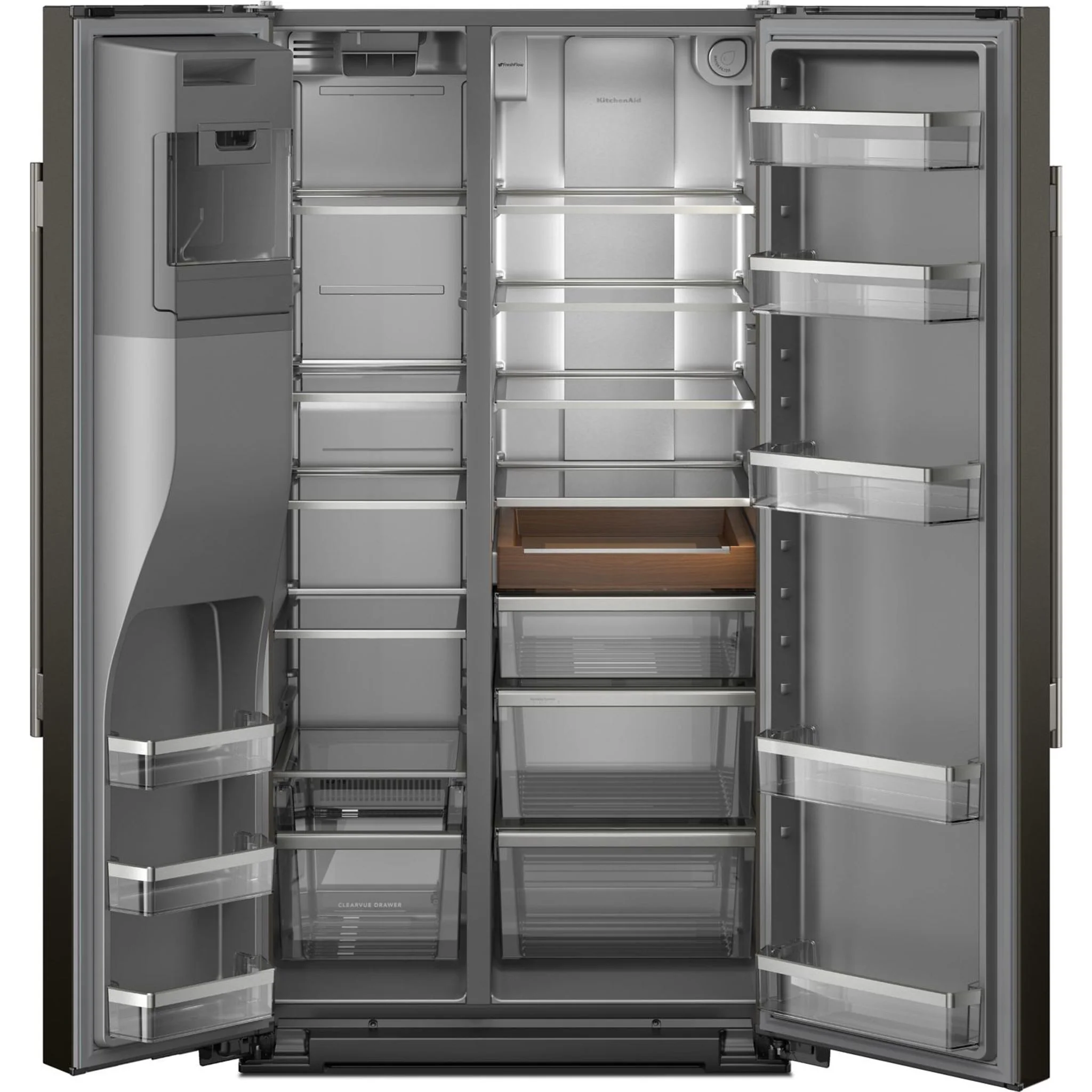 KitchenAid 20.8 Cu. Ft. Counter-Depth Side-by-Side Refrigerator with Exterior Ice and Water Dispenser in Black Ore -Black Ore (KRSC536RBE) - Image 10