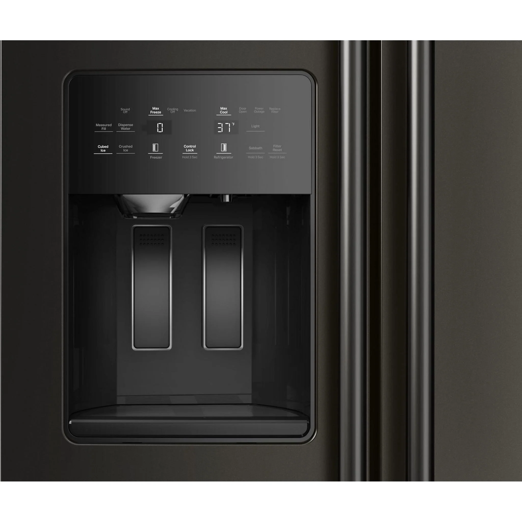 KitchenAid 20.8 Cu. Ft. Counter-Depth Side-by-Side Refrigerator with Exterior Ice and Water Dispenser in Black Ore -Black Ore (KRSC536RBE) - Image 6