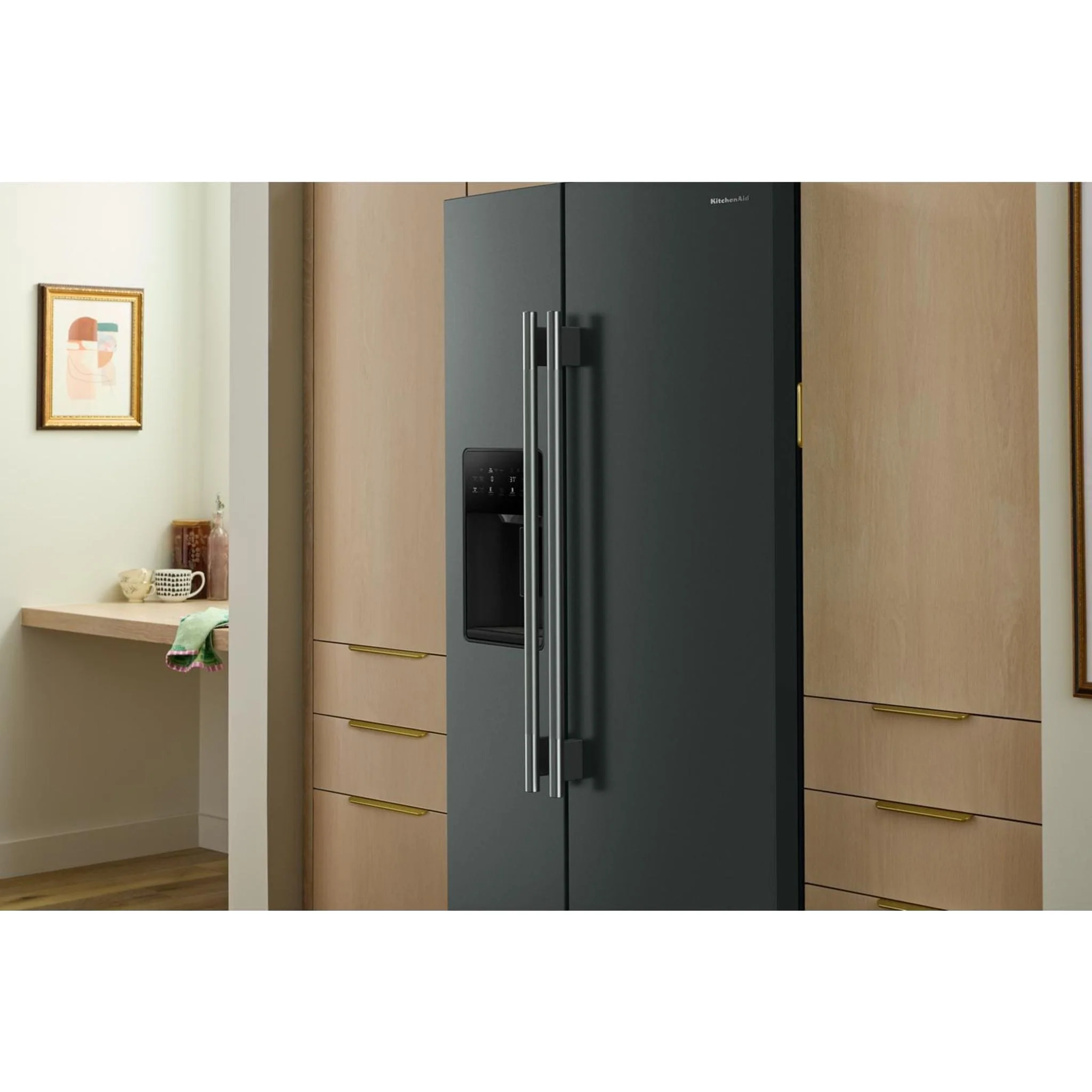 KitchenAid 20.8 Cu. Ft. Counter-Depth Side-by-Side Refrigerator with Exterior Ice and Water Dispenser in Junipe -Juniper (KRSC536RJP) - Image 3