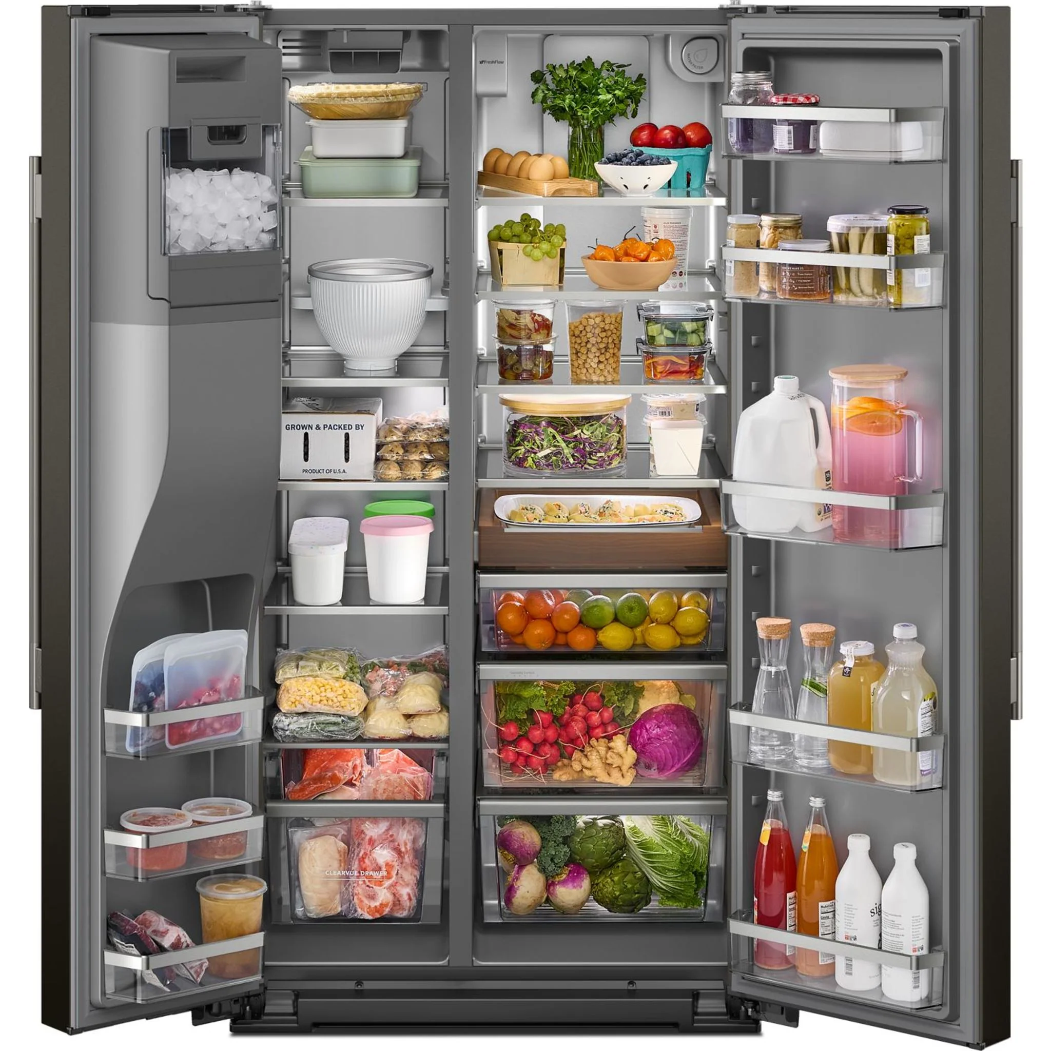 KitchenAid 20.8 Cu. Ft. Counter-Depth Side-by-Side Refrigerator with Exterior Ice and Water Dispenser in Junipe -Juniper (KRSC536RJP) - Image 5