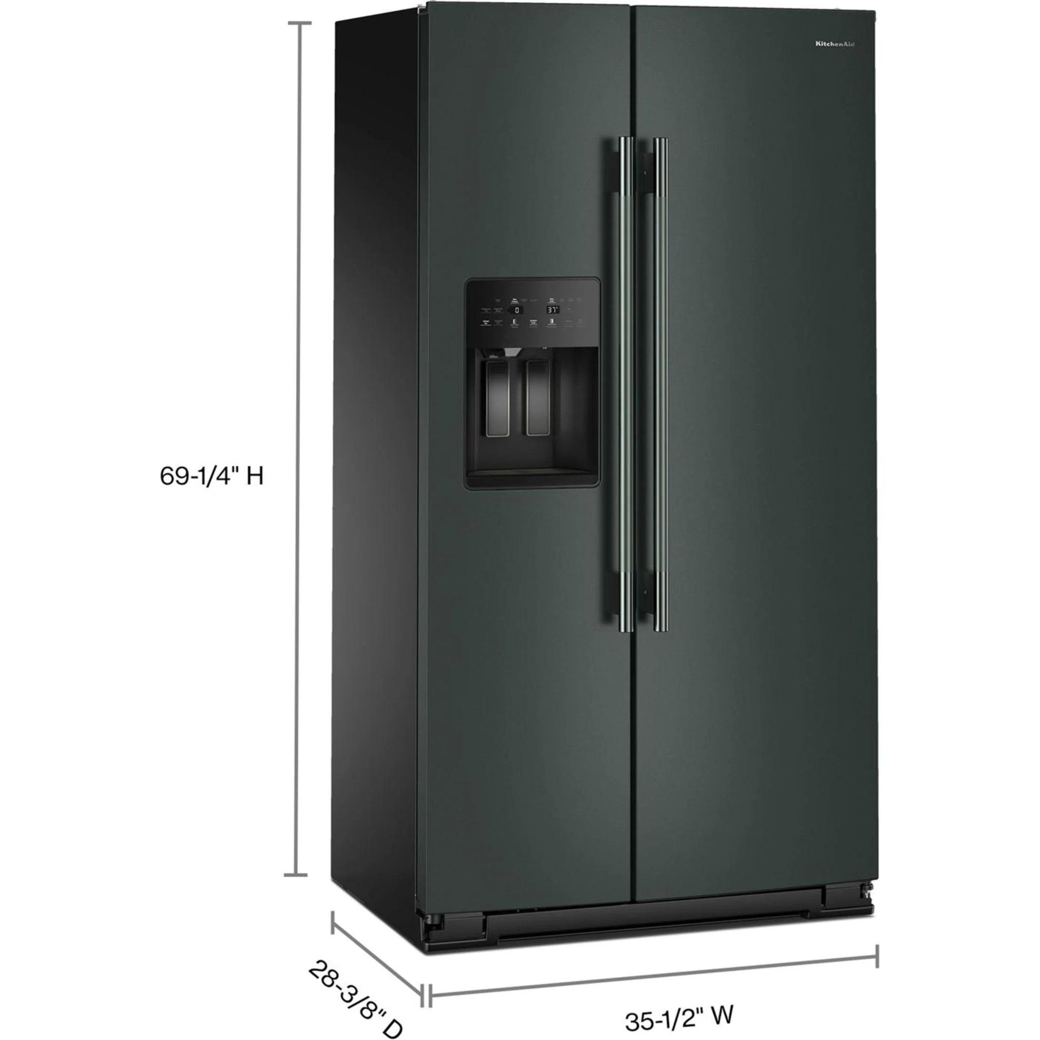 KitchenAid 20.8 Cu. Ft. Counter-Depth Side-by-Side Refrigerator with Exterior Ice and Water Dispenser in Junipe -Juniper (KRSC536RJP) - Image 9