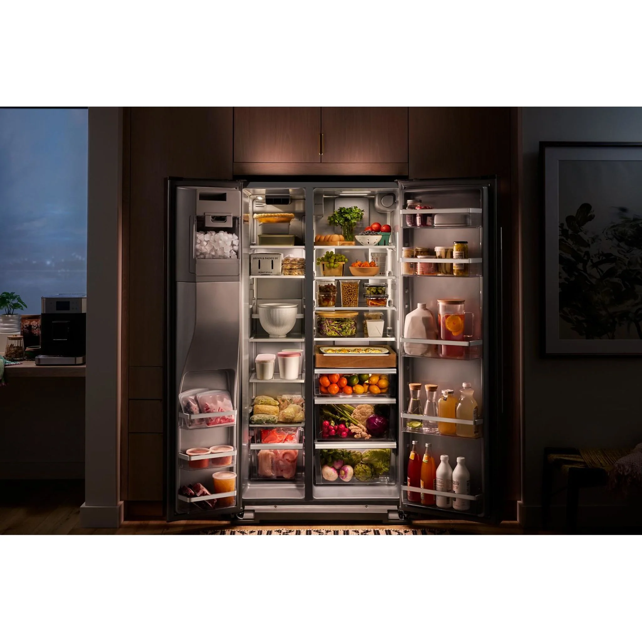 KitchenAid 20.8 Cu. Ft. Counter-Depth Side-by-Side Refrigerator with Ice & Water Dispenser - Fingerprint Resistant Stainless Steel (KRSC536RPS) - Image 13
