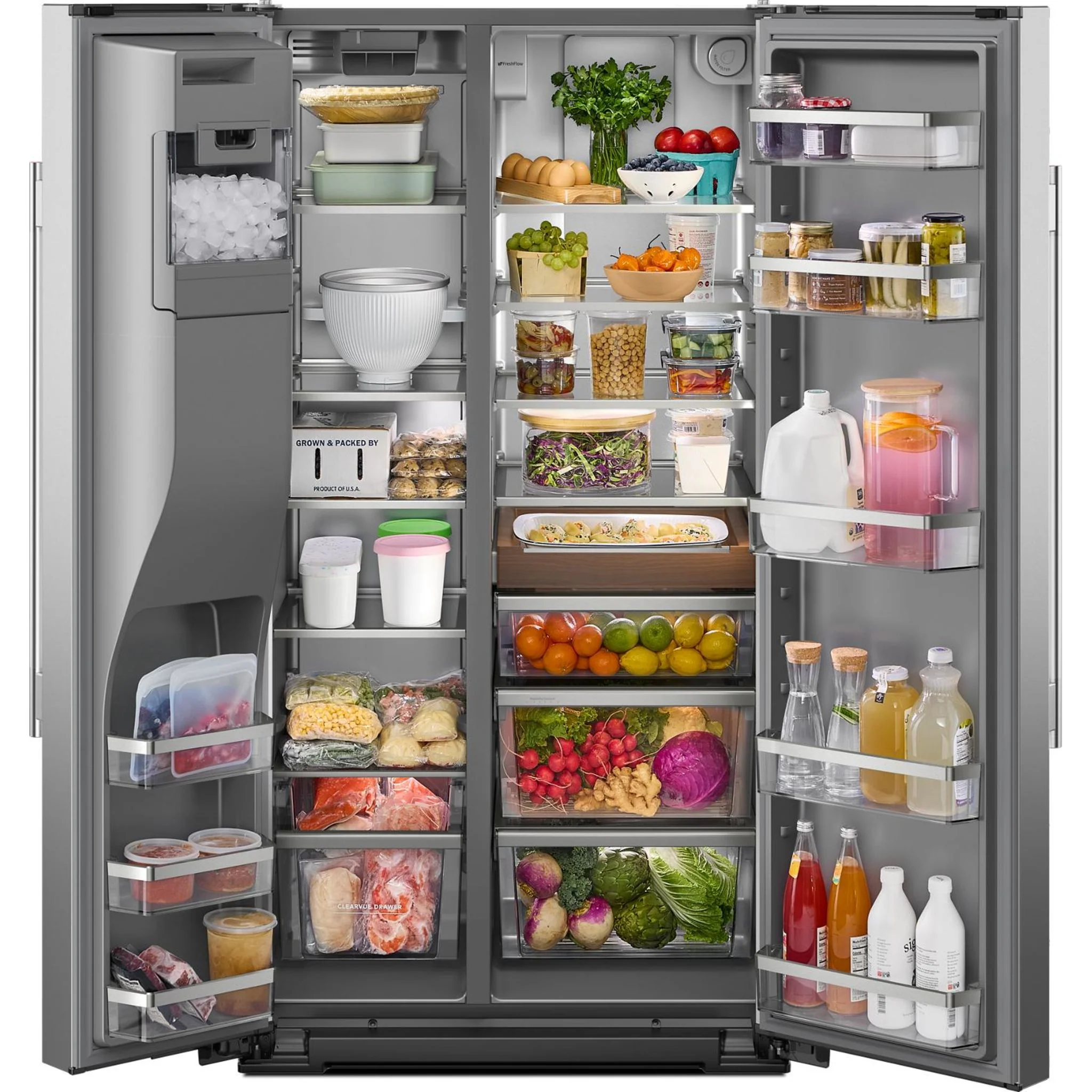 KitchenAid 20.8 Cu. Ft. Counter-Depth Side-by-Side Refrigerator with Ice & Water Dispenser - Fingerprint Resistant Stainless Steel (KRSC536RPS) - Image 14