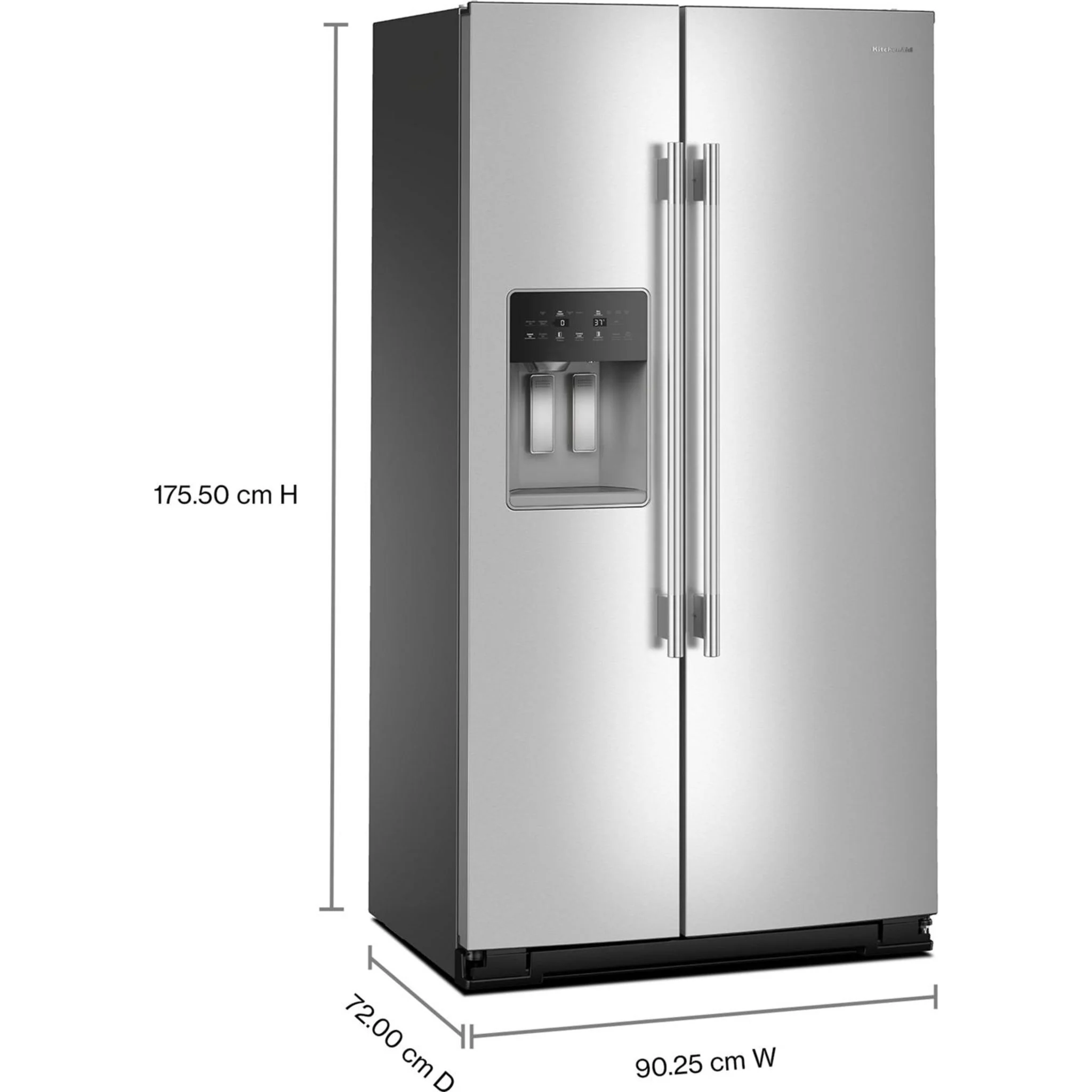 KitchenAid 20.8 Cu. Ft. Counter-Depth Side-by-Side Refrigerator with Ice & Water Dispenser - Fingerprint Resistant Stainless Steel (KRSC536RPS) - Image 18