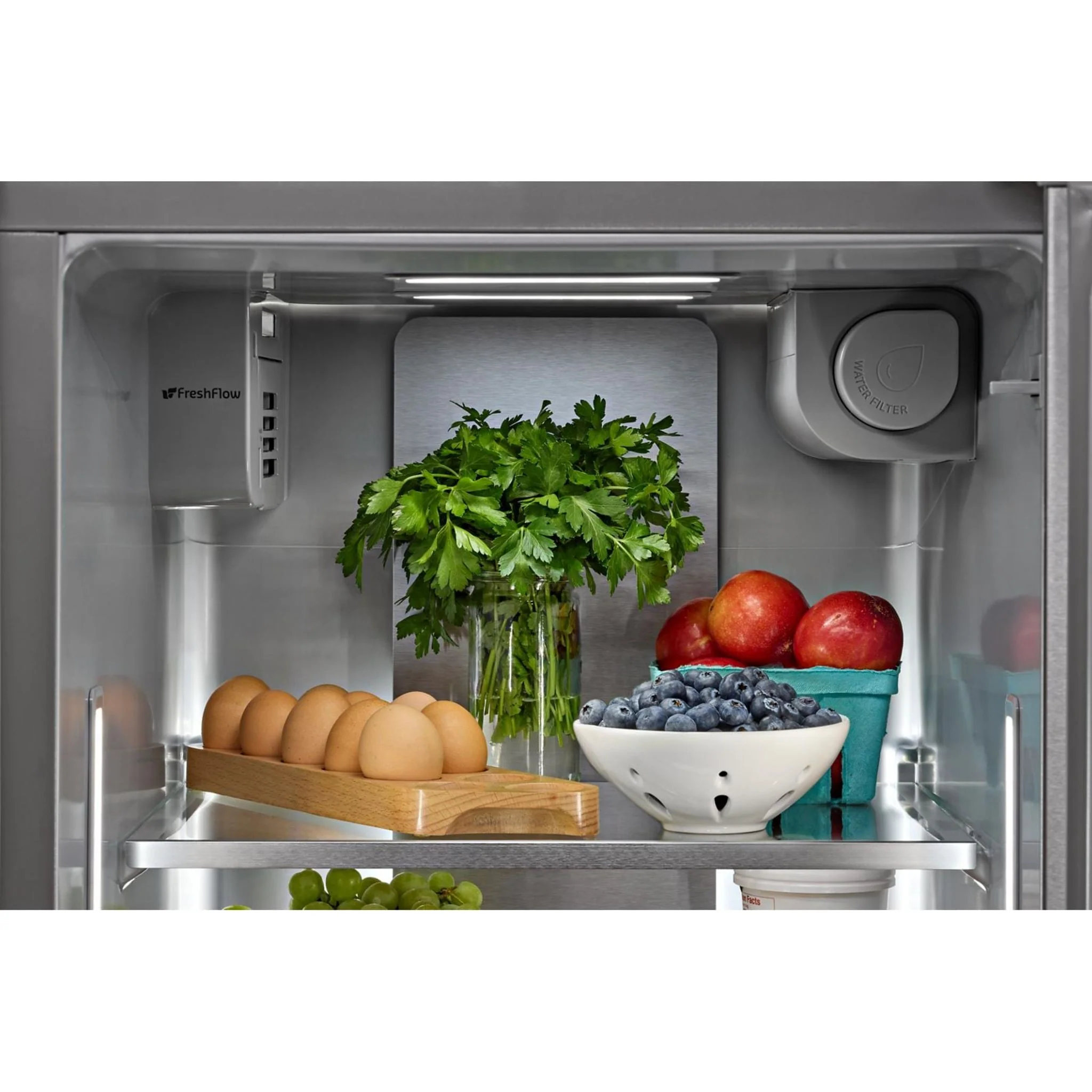 KitchenAid 20.8 Cu. Ft. Counter-Depth Side-by-Side Refrigerator with Ice & Water Dispenser - Fingerprint Resistant Stainless Steel (KRSC536RPS) - Image 25