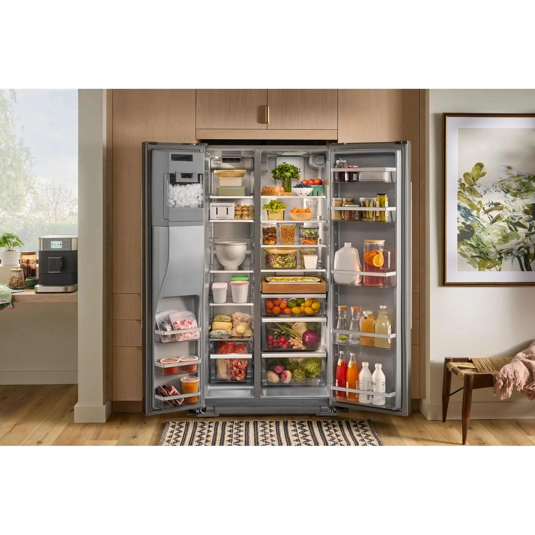 KitchenAid 20.8 Cu. Ft. Counter-Depth Side-by-Side Refrigerator with Ice & Water Dispenser - Fingerprint Resistant Stainless Steel (KRSC536RPS) - Image 9