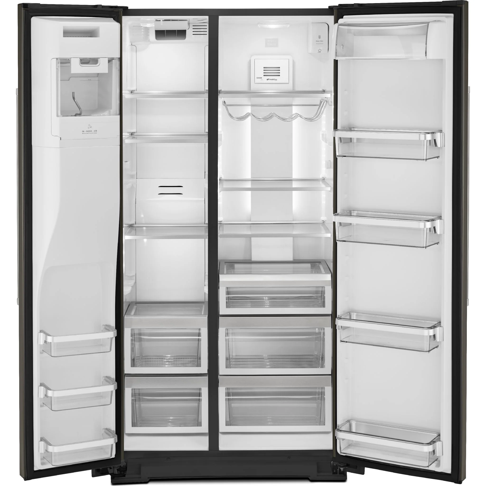 KitchenAid  22.6 cu.. ft. Counter-Depth Side-by-Side Refrigerator with Exterior Ice and Water - Black Stainless (KRSC703HBS) - Image 11