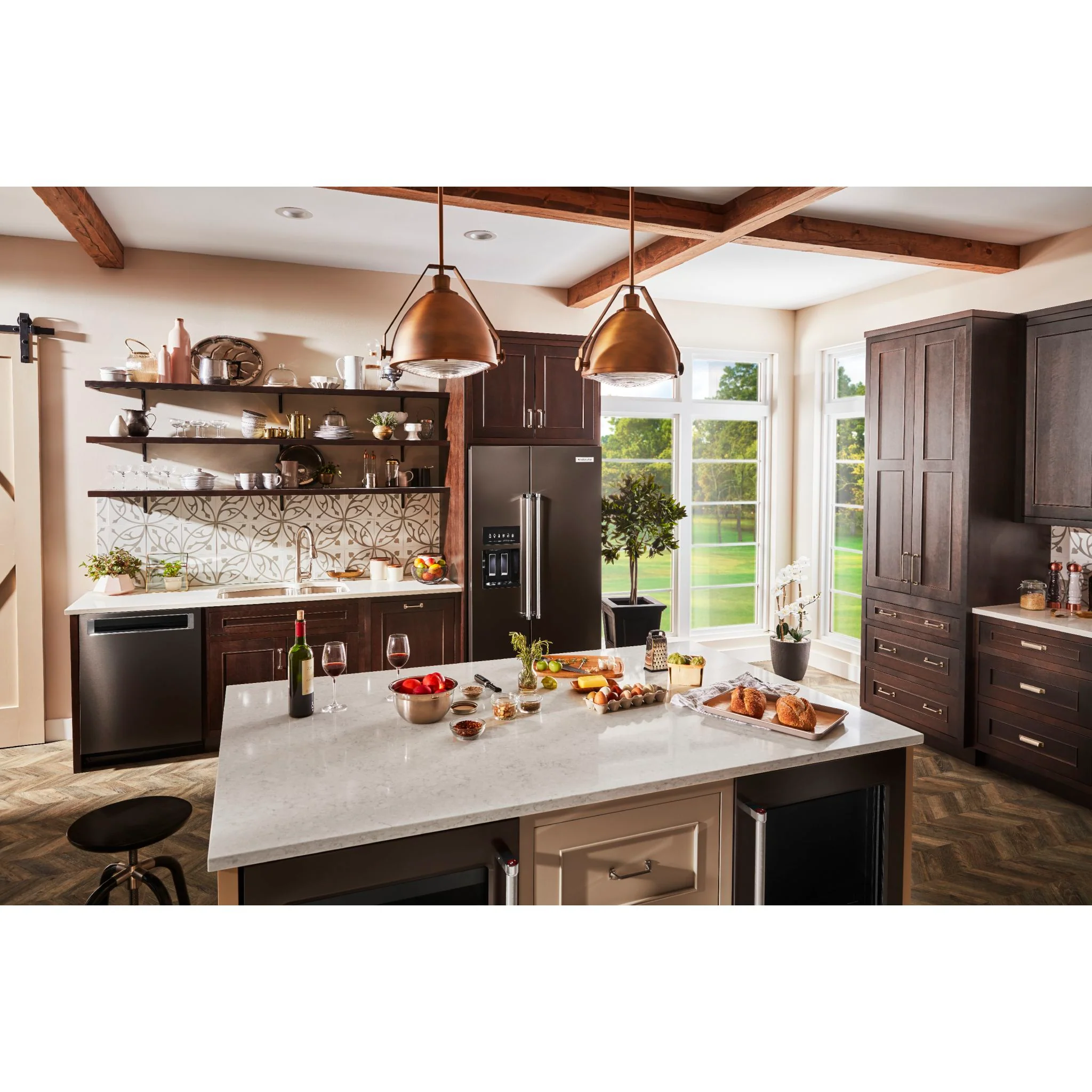KitchenAid  22.6 cu.. ft. Counter-Depth Side-by-Side Refrigerator with Exterior Ice and Water - Black Stainless (KRSC703HBS) - Image 19