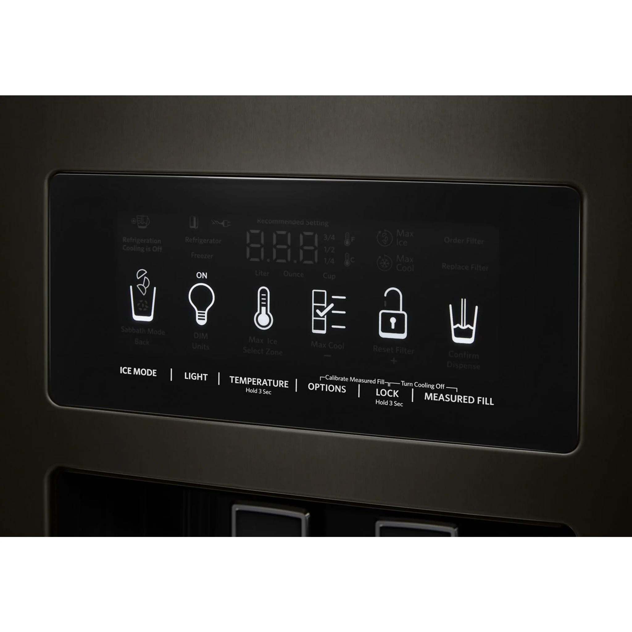 KitchenAid  22.6 cu.. ft. Counter-Depth Side-by-Side Refrigerator with Exterior Ice and Water - Black Stainless (KRSC703HBS) - Image 27