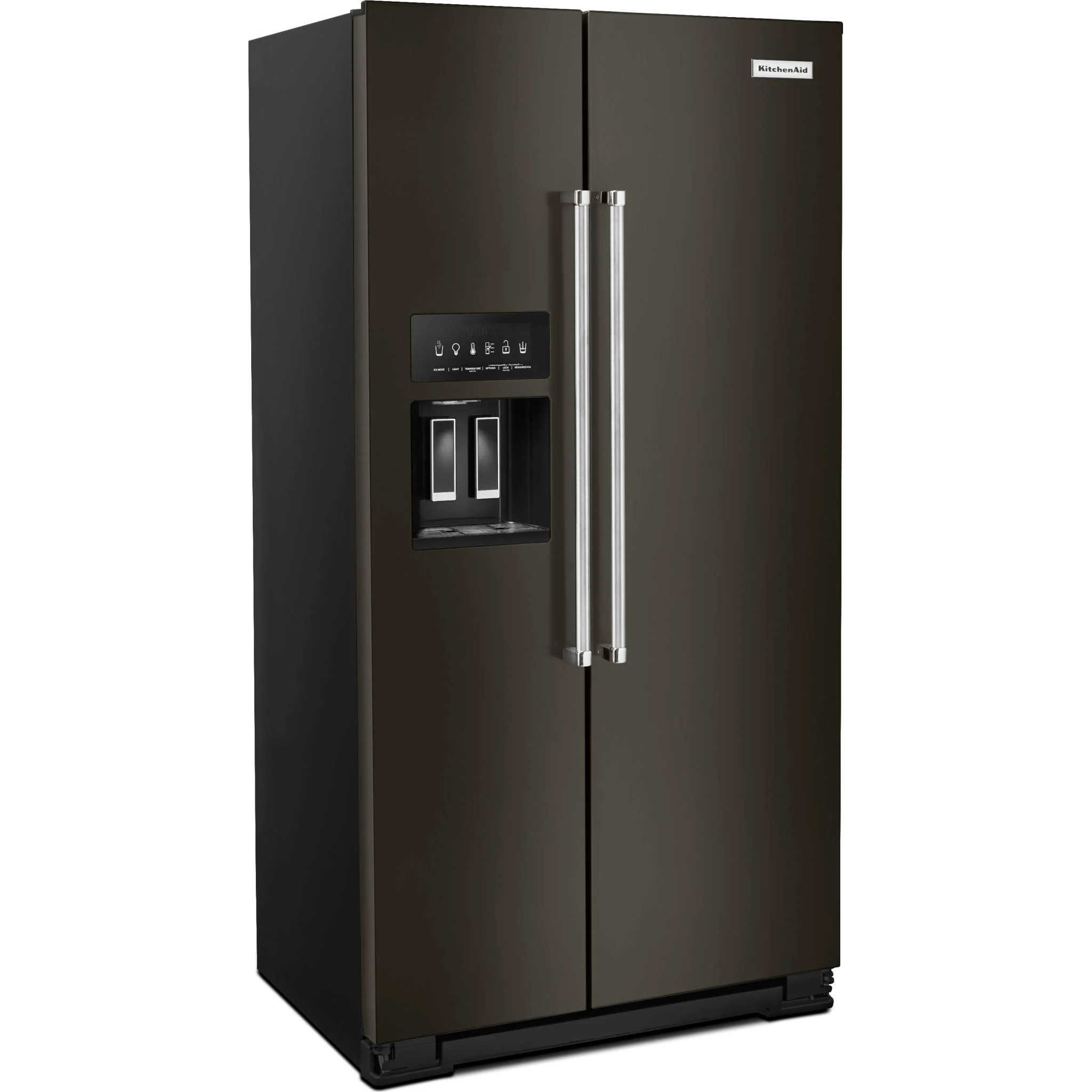 KitchenAid  22.6 cu.. ft. Counter-Depth Side-by-Side Refrigerator with Exterior Ice and Water - Black Stainless (KRSC703HBS) - Image 3