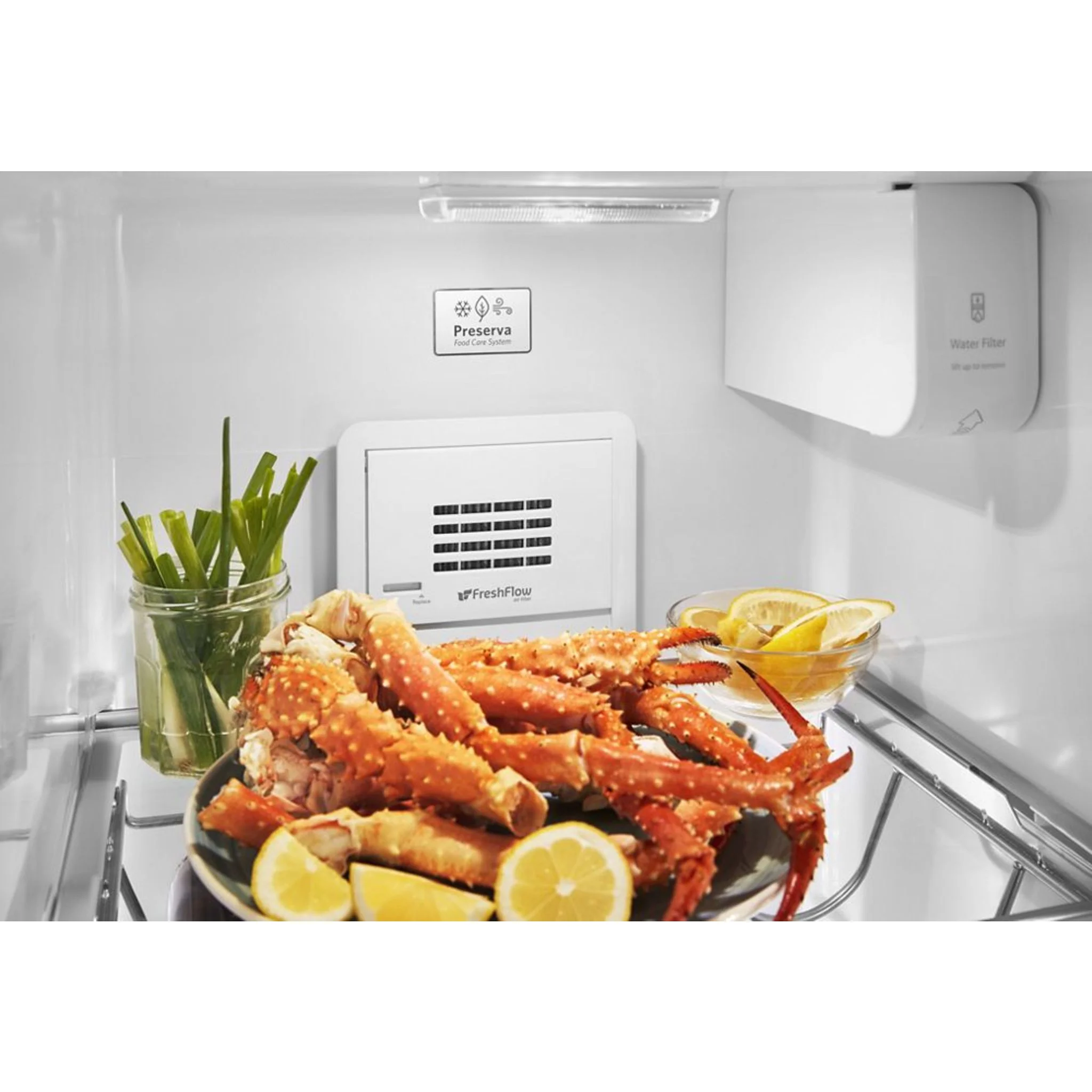 KitchenAid  22.6 cu.. ft. Counter-Depth Side-by-Side Refrigerator with Exterior Ice and Water - Black Stainless (KRSC703HBS) - Image 30