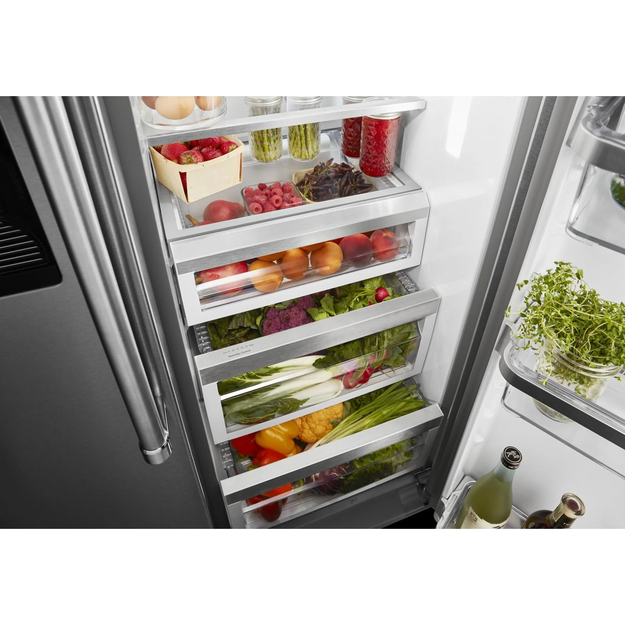 KitchenAid  22.6 cu.. ft. Counter-Depth Side-by-Side Refrigerator with Exterior Ice and Water - Black Stainless (KRSC703HBS) - Image 35
