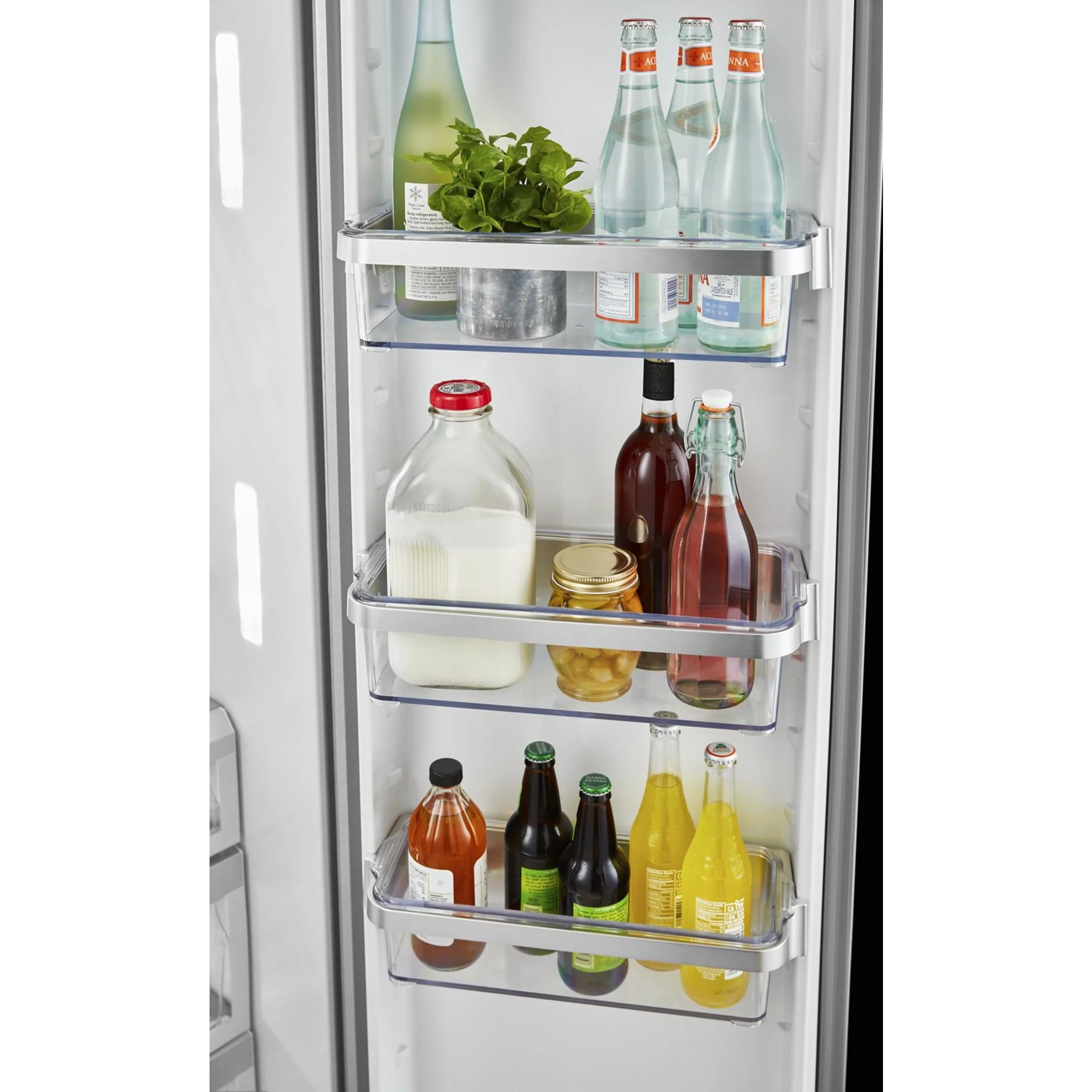 KitchenAid  22.6 cu.. ft. Counter-Depth Side-by-Side Refrigerator with Exterior Ice and Water - Black Stainless (KRSC703HBS) - Image 38