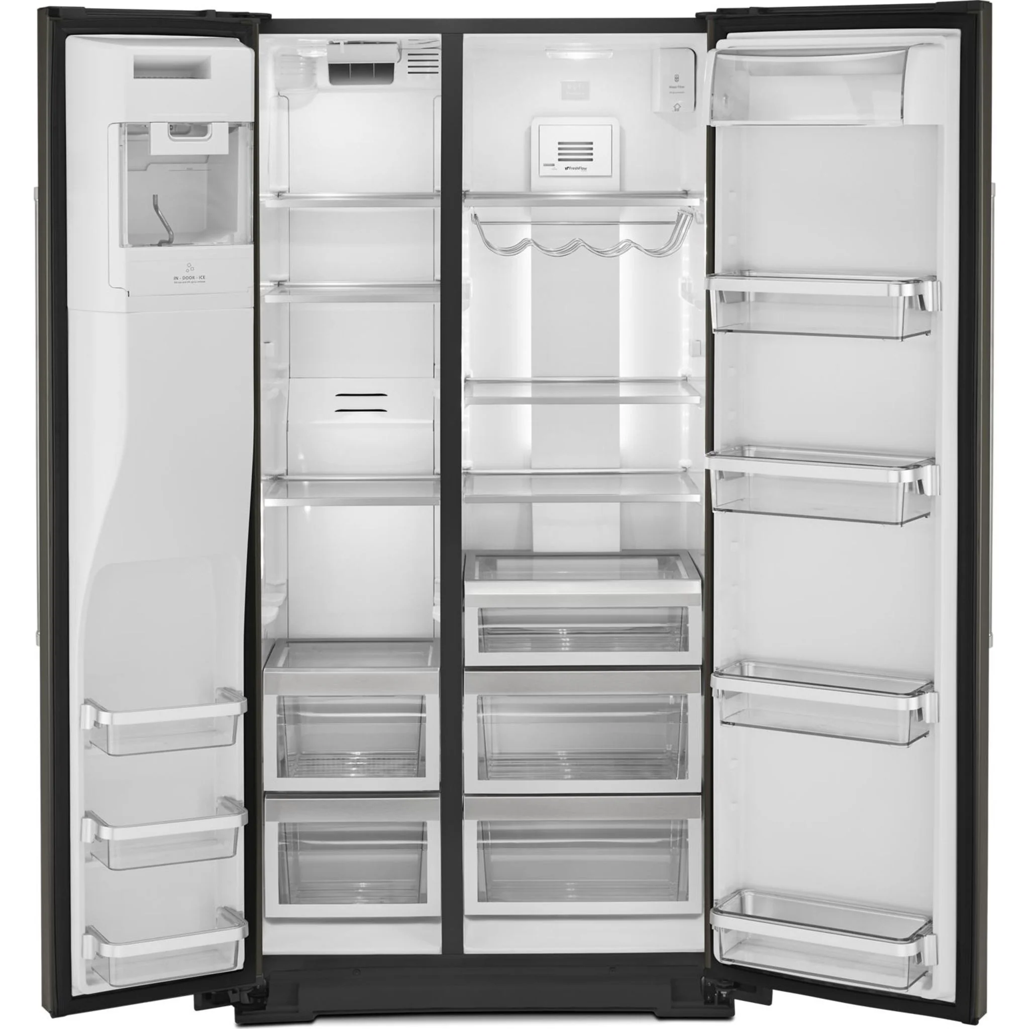 KitchenAid  22.6 cu.. ft. Counter-Depth Side-by-Side Refrigerator with Exterior Ice and Water - Black Stainless (KRSC703HBS) - Image 43