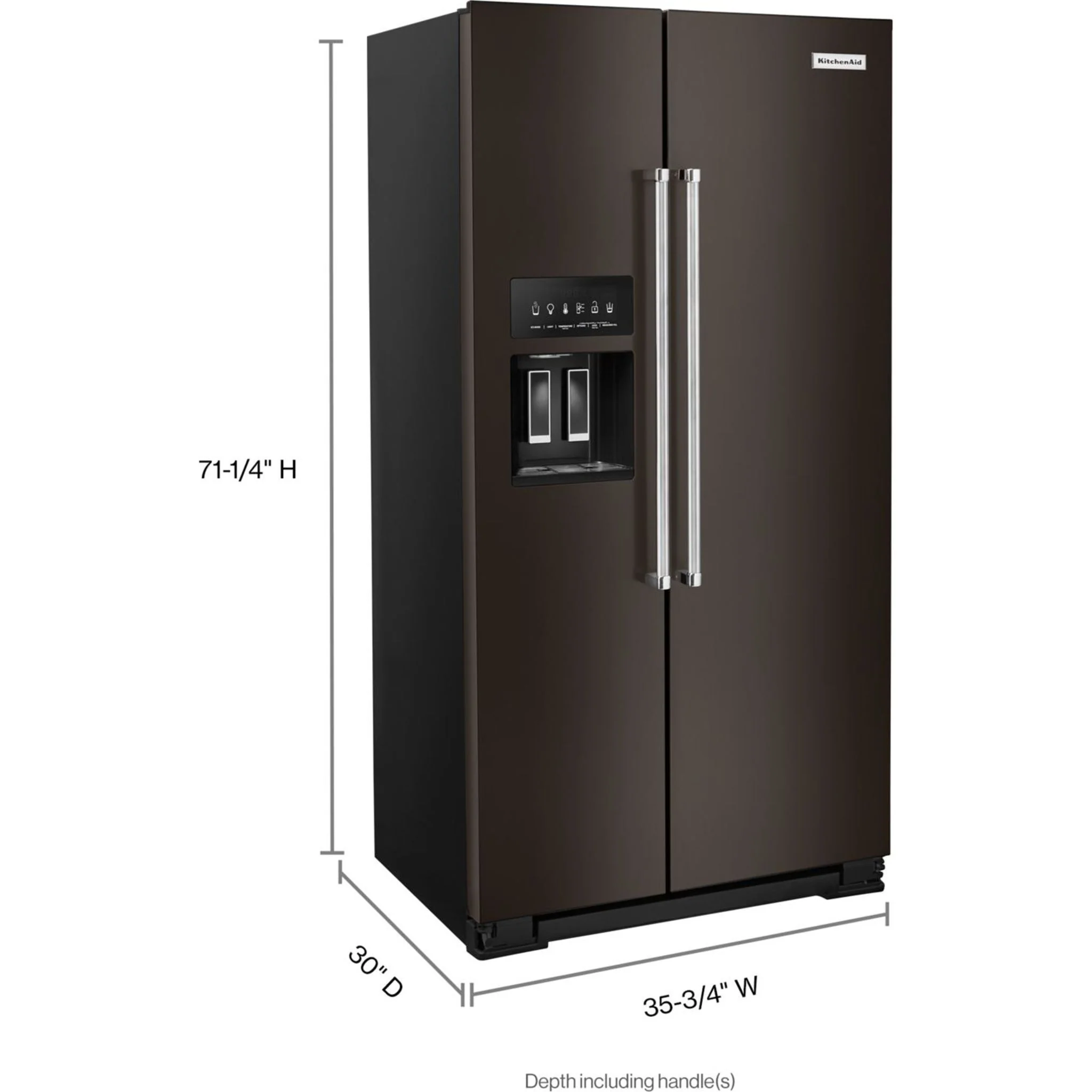 KitchenAid  22.6 cu.. ft. Counter-Depth Side-by-Side Refrigerator with Exterior Ice and Water - Black Stainless (KRSC703HBS) - Image 49