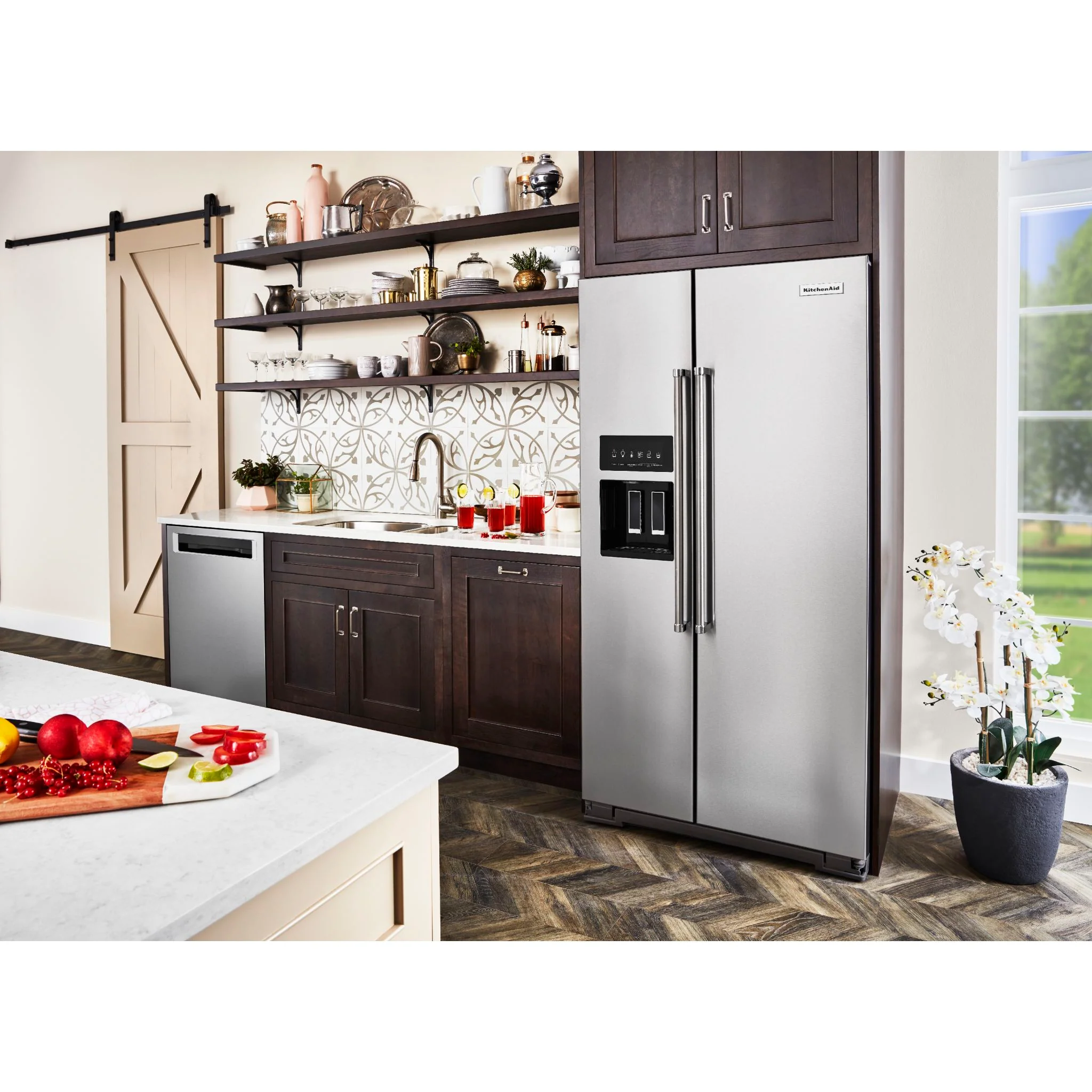 KitchenAid  22.6 cu.. ft. Counter-Depth Side-by-Side Refrigerator with Exterior Ice and Water and PrintShield finish -Stainless Steel  (KRSC703HPS) - Image 17