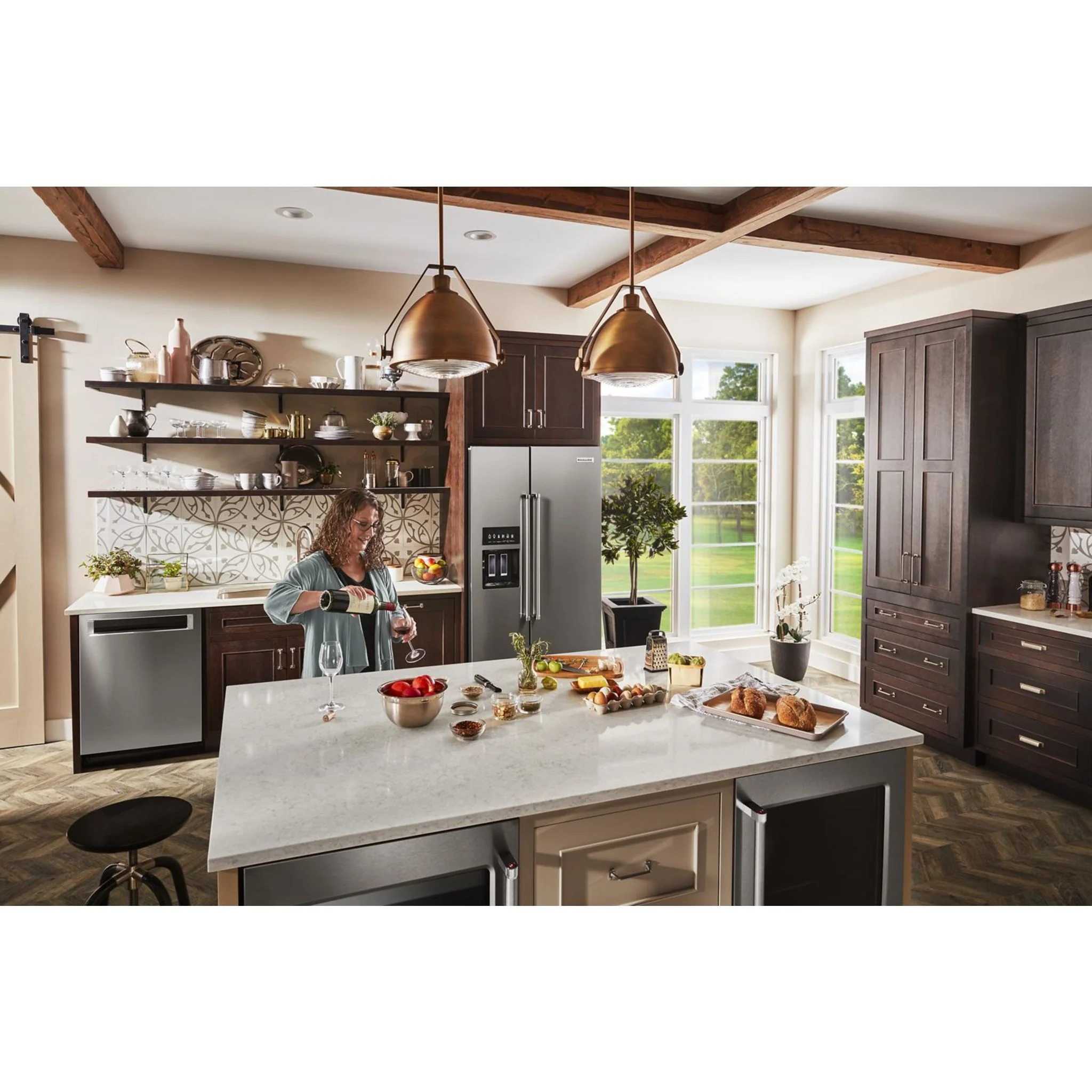 KitchenAid  22.6 cu.. ft. Counter-Depth Side-by-Side Refrigerator with Exterior Ice and Water and PrintShield finish -Stainless Steel  (KRSC703HPS) - Image 23
